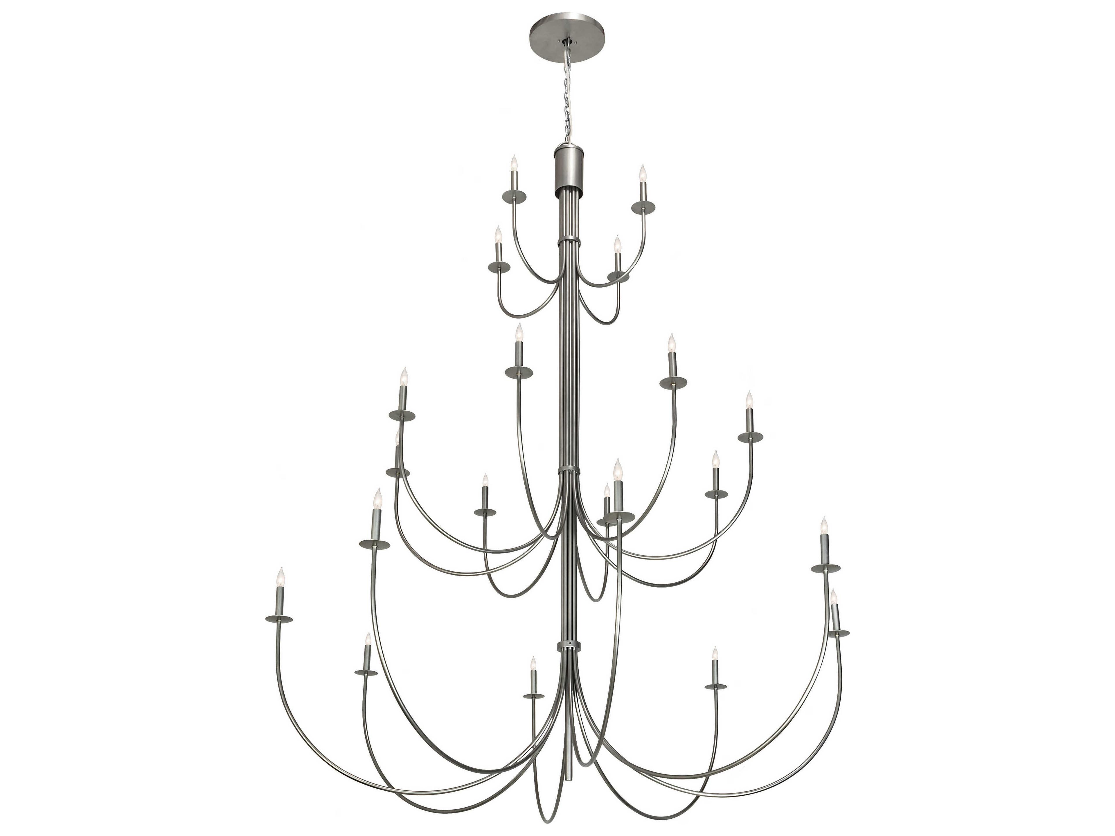 20-Light Nickel Candelabra Tiered Chandelier