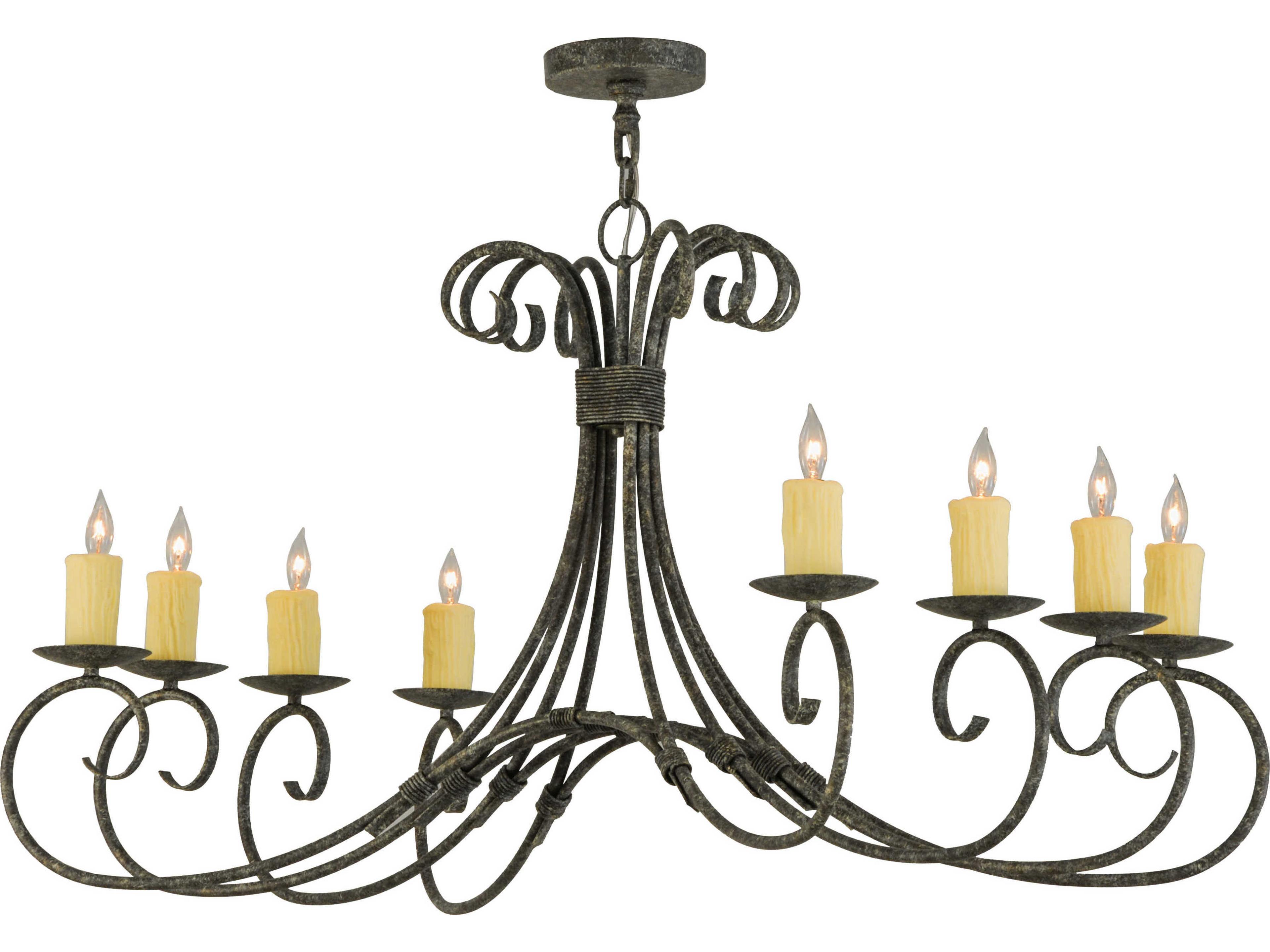 Lodge 8-Light Brown Candelabra Chandelier