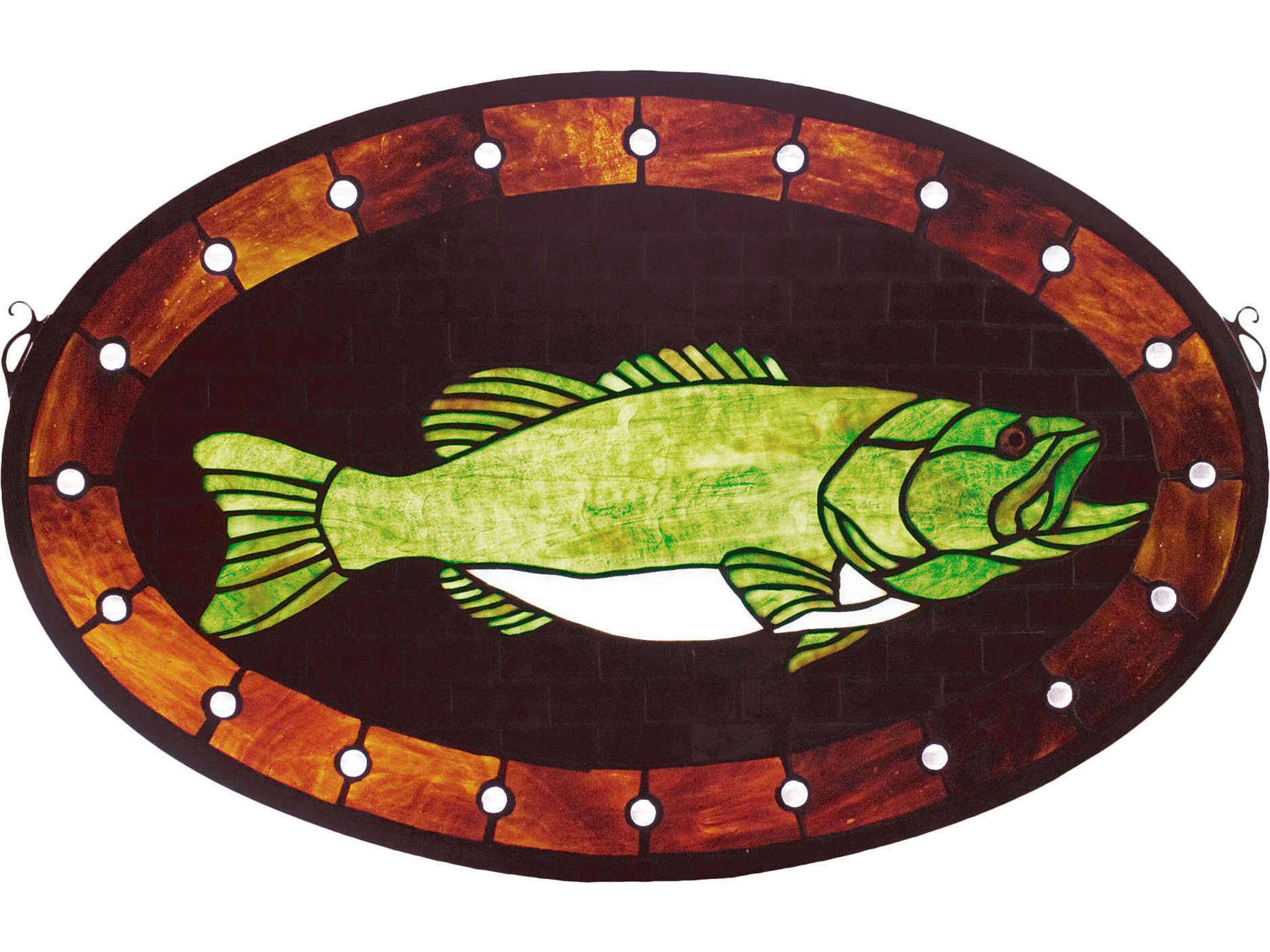 Bass Plaque Stained Glass Window