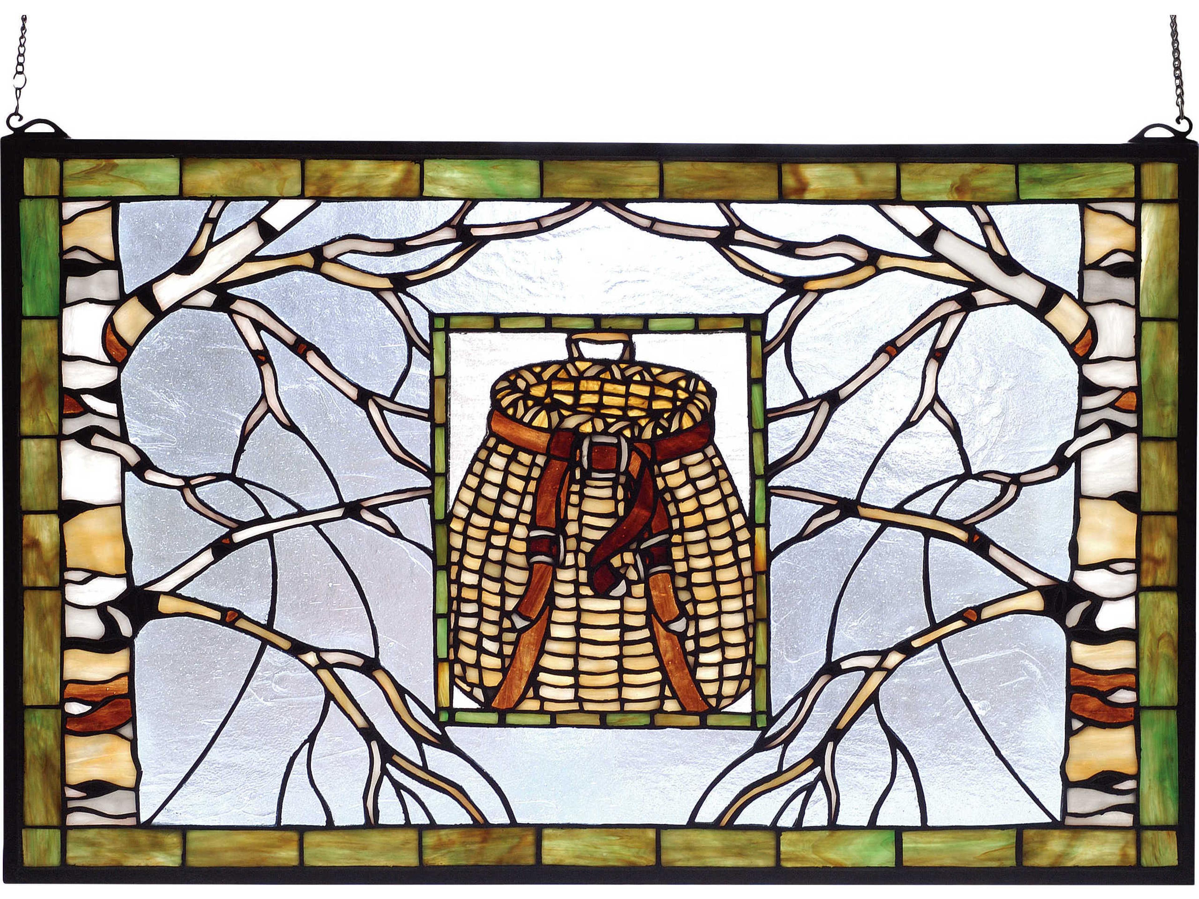 Pack Basket Stained Glass Window