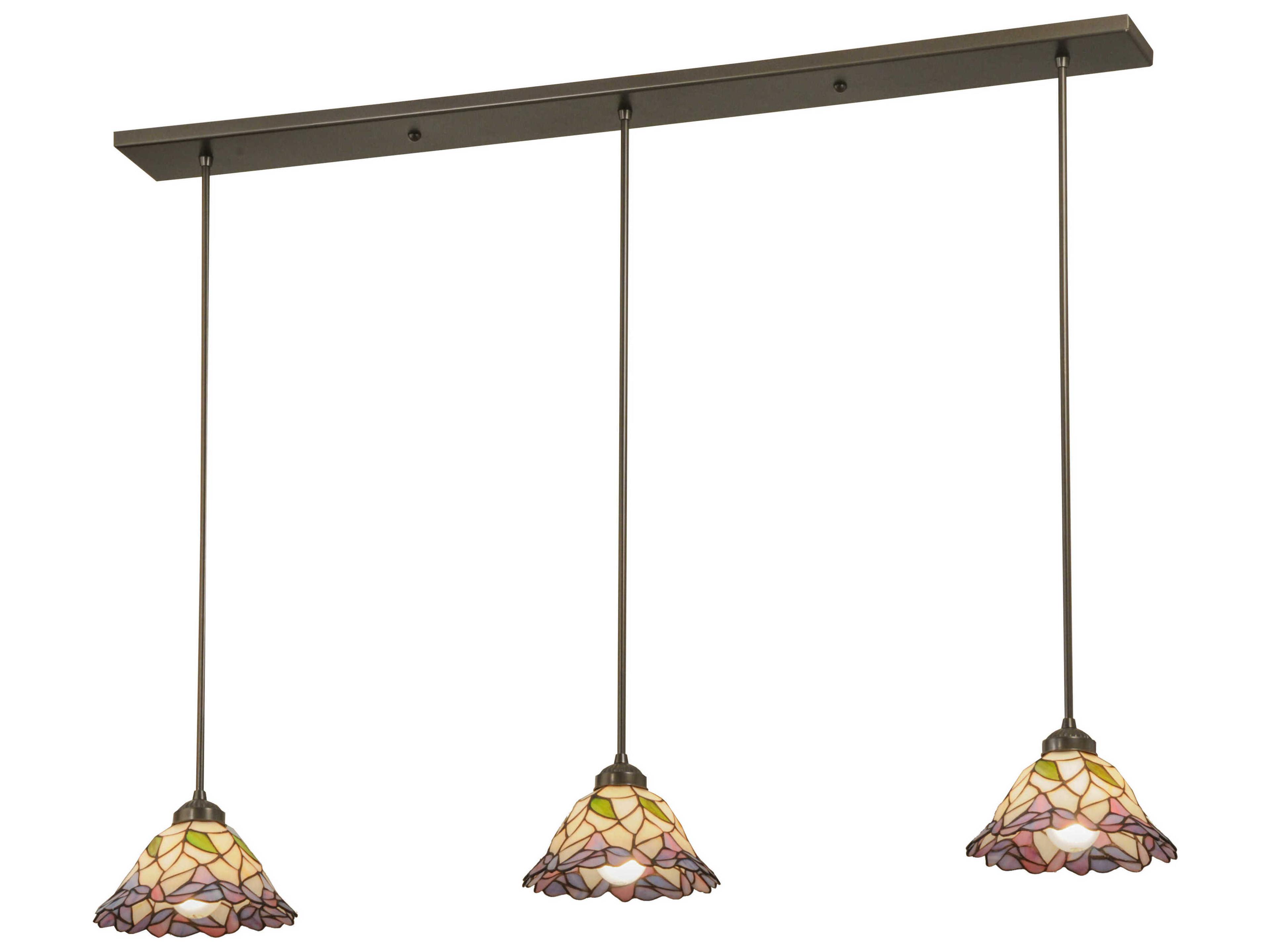 Daffodil 3-Light Bronze Tiffany Bell Island Pendant