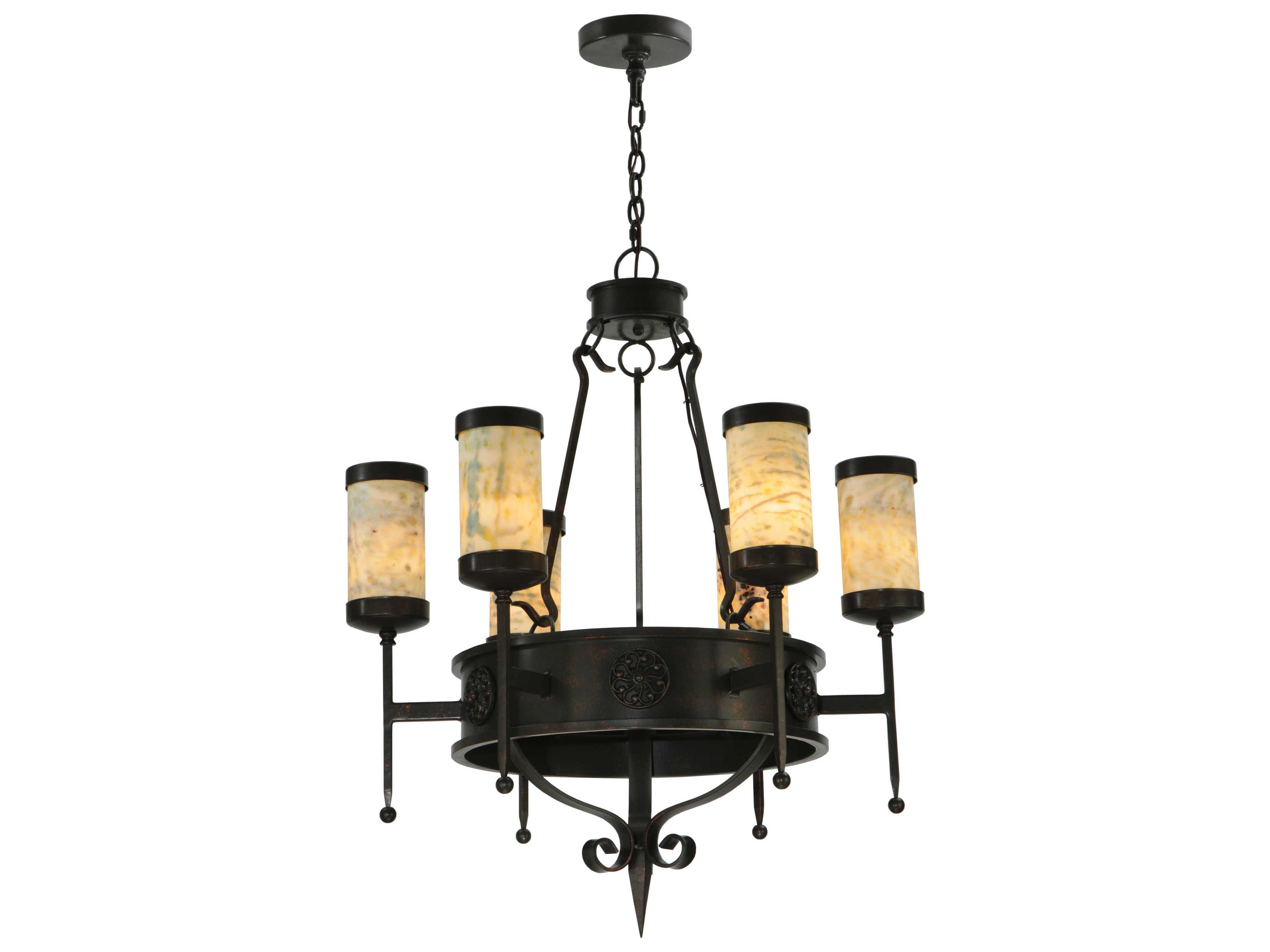 Lorenzo 6-Light Brown Candelabra Cylinder Chandelier