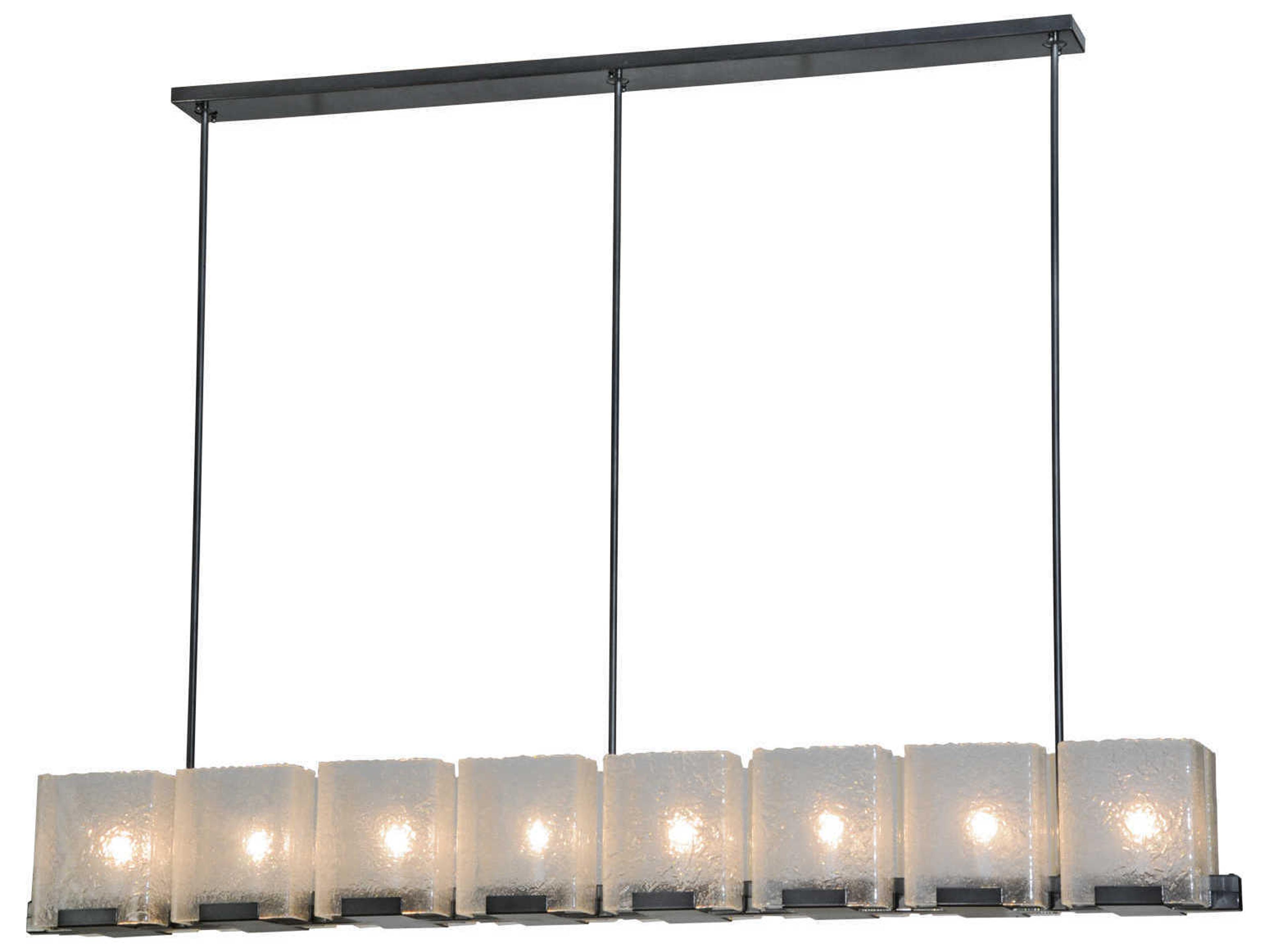 Lodge 8-Light Black Glass Chandelier