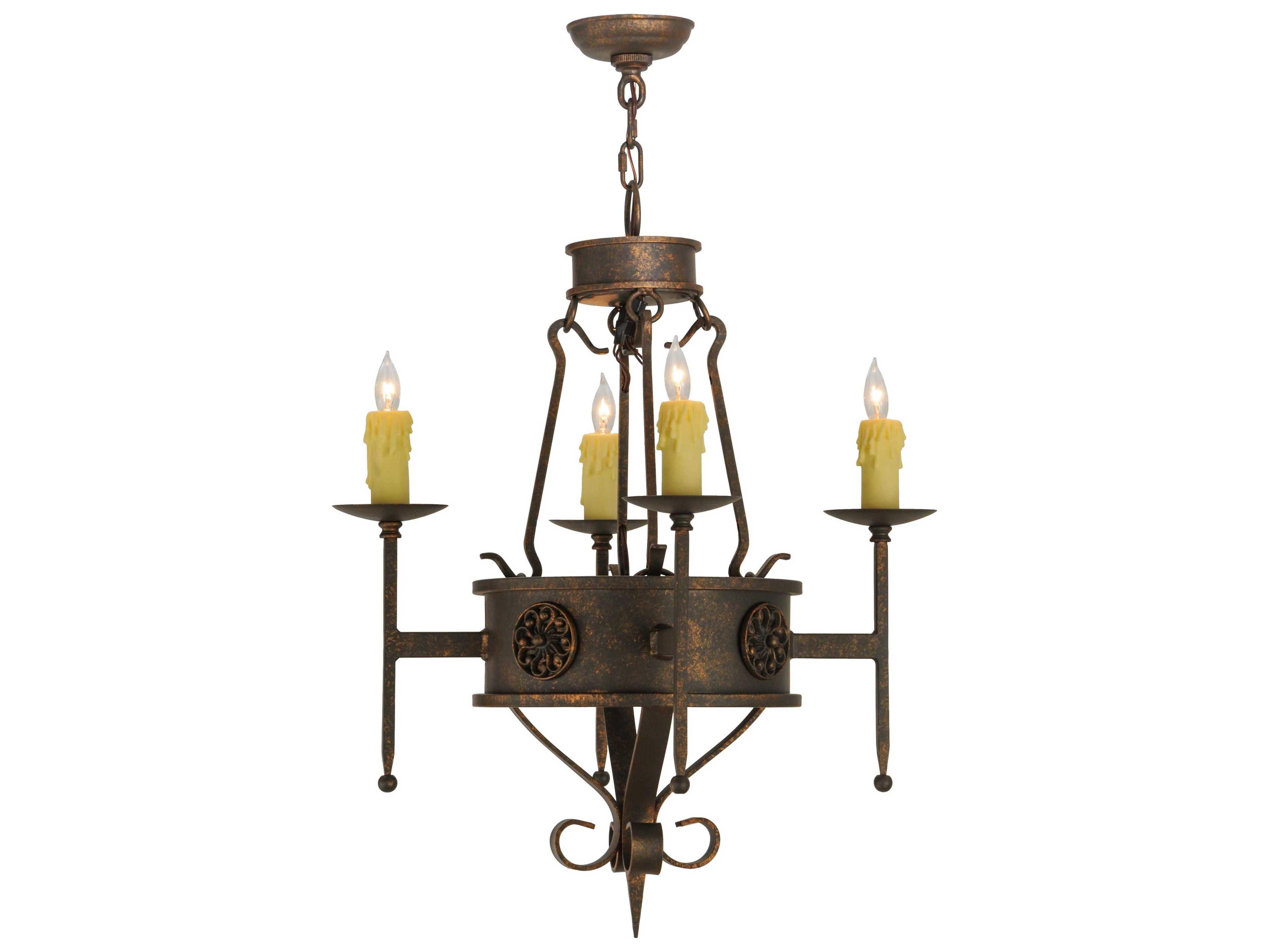 Lorenzo 4-Light Brass Candelabra Chandelier