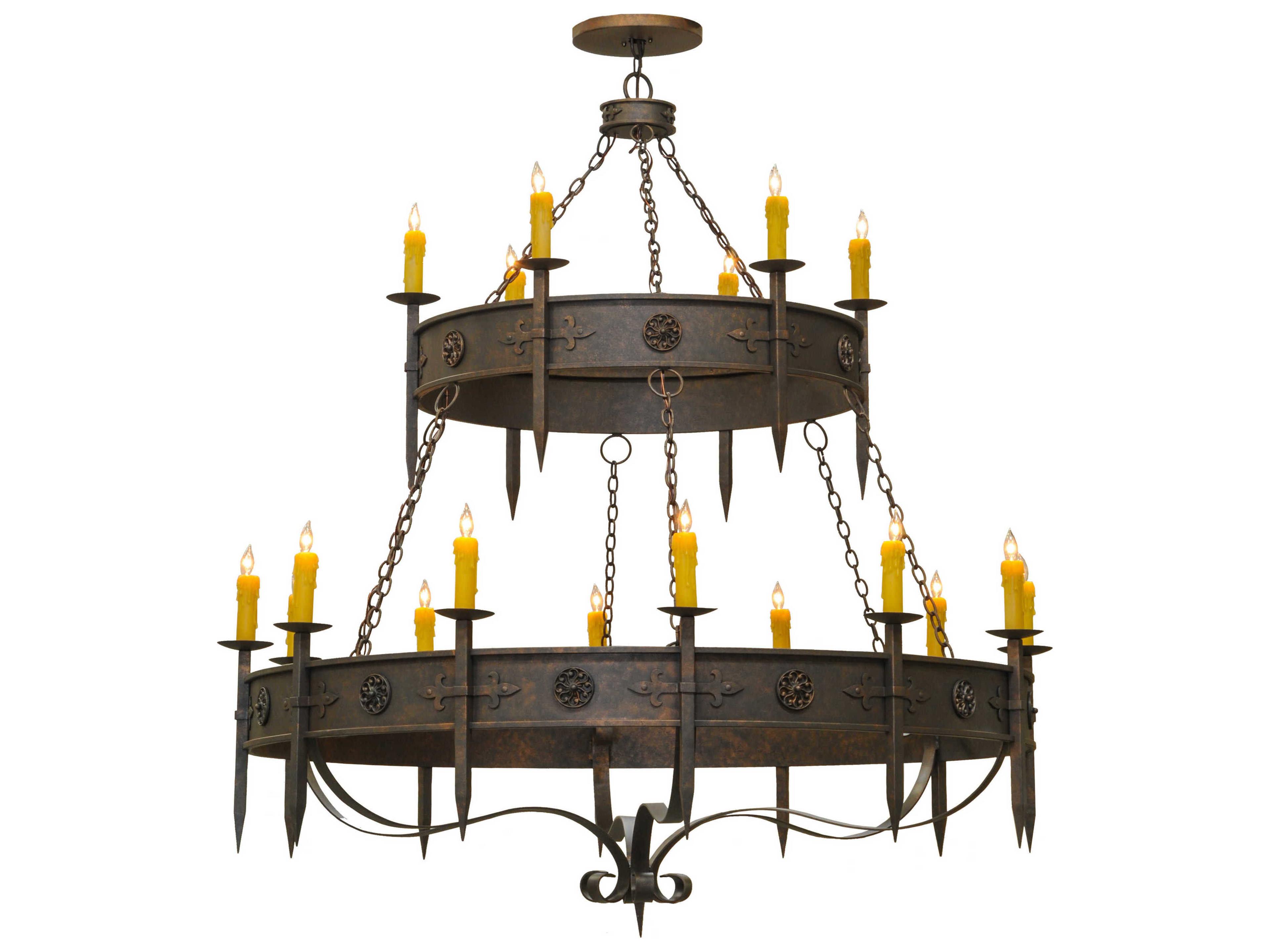 Calandra 18-Light-Light Bronze Candelabra Tiered Chandelier