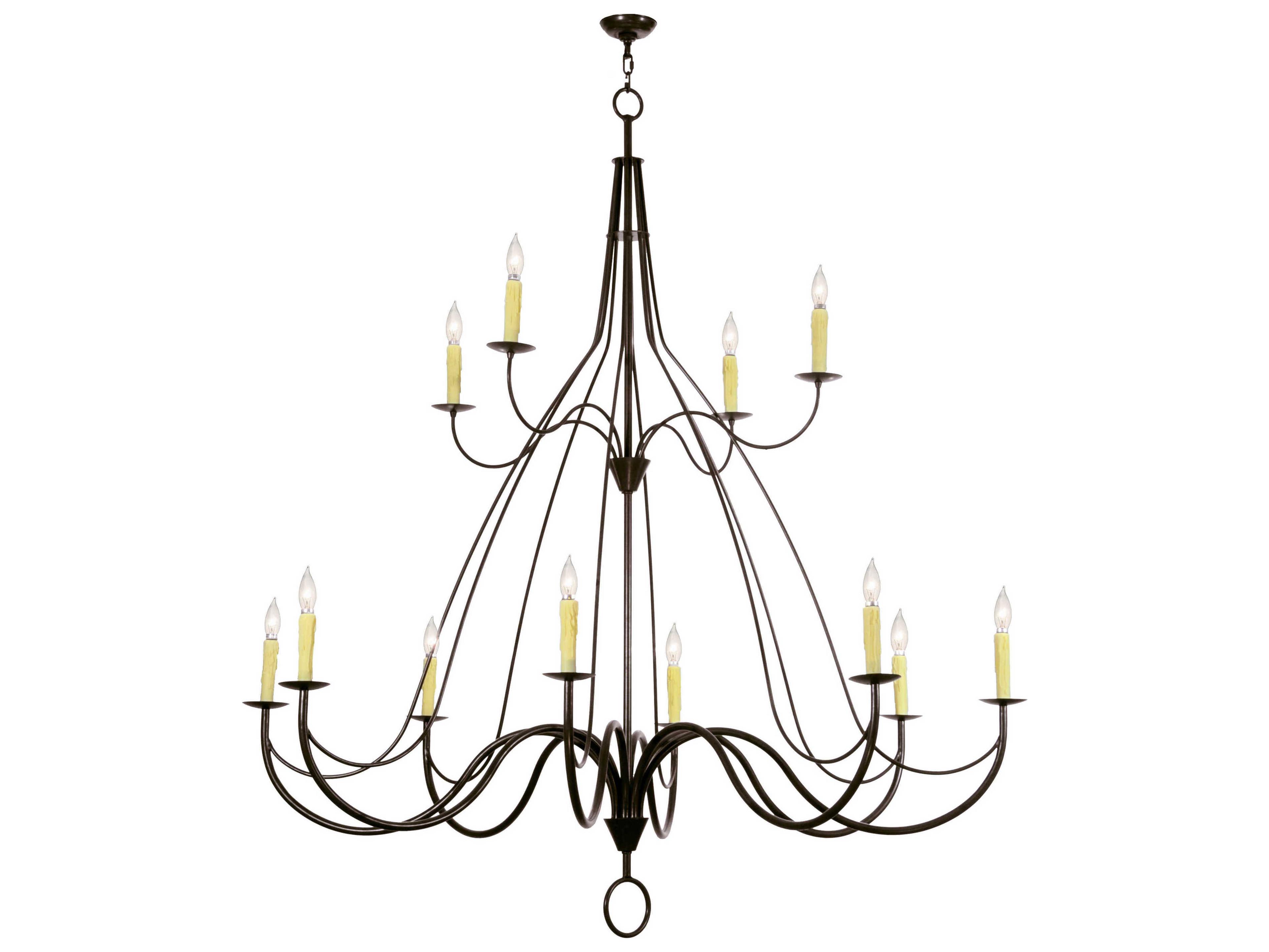 Lodge 12-Light Bronze LED Candelabra Chandelier