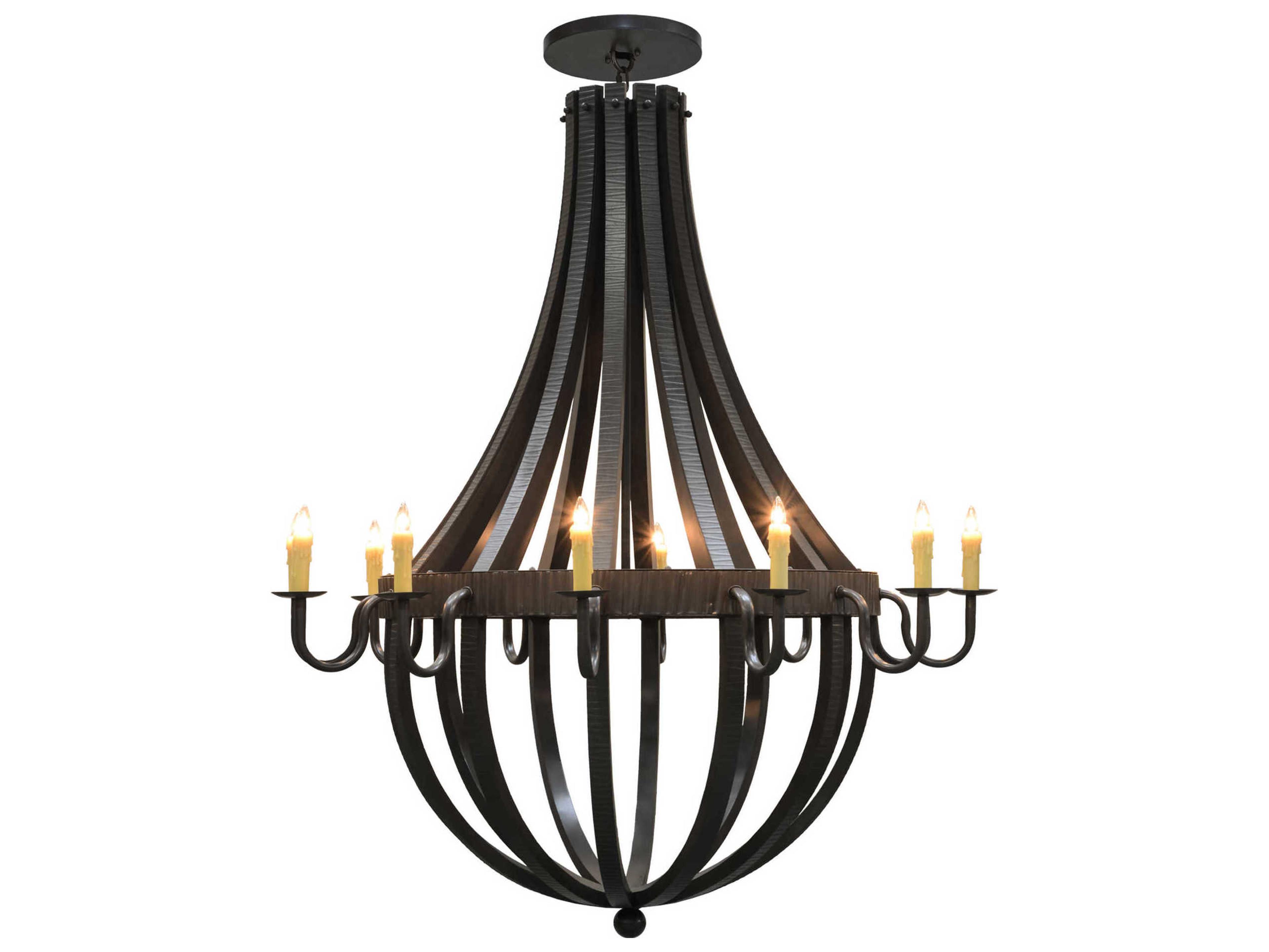 Barrel Stave 12-Light Bronze Chandelier