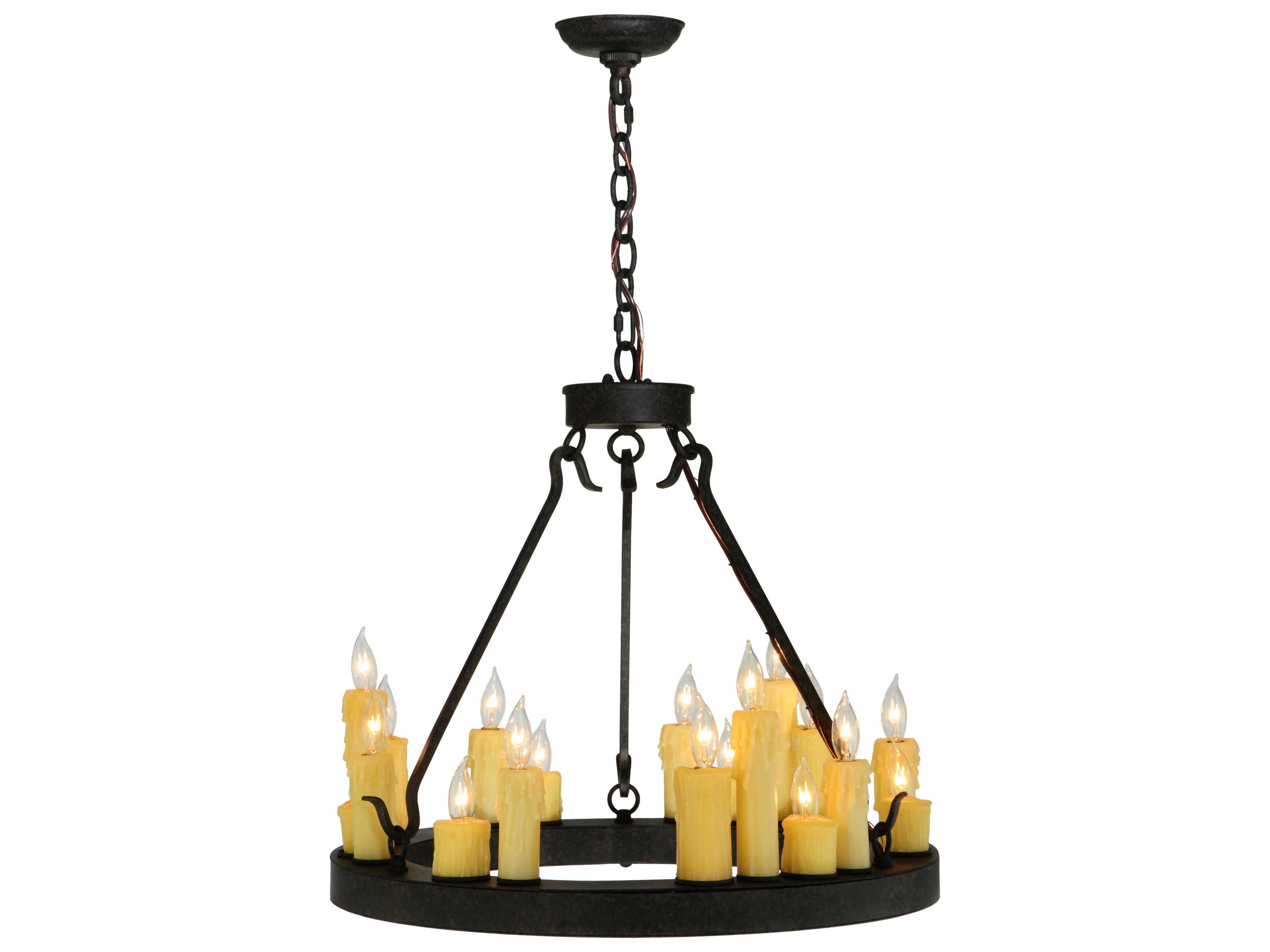 Deina 18-Light-Light Black Candelabra Round Chandelier