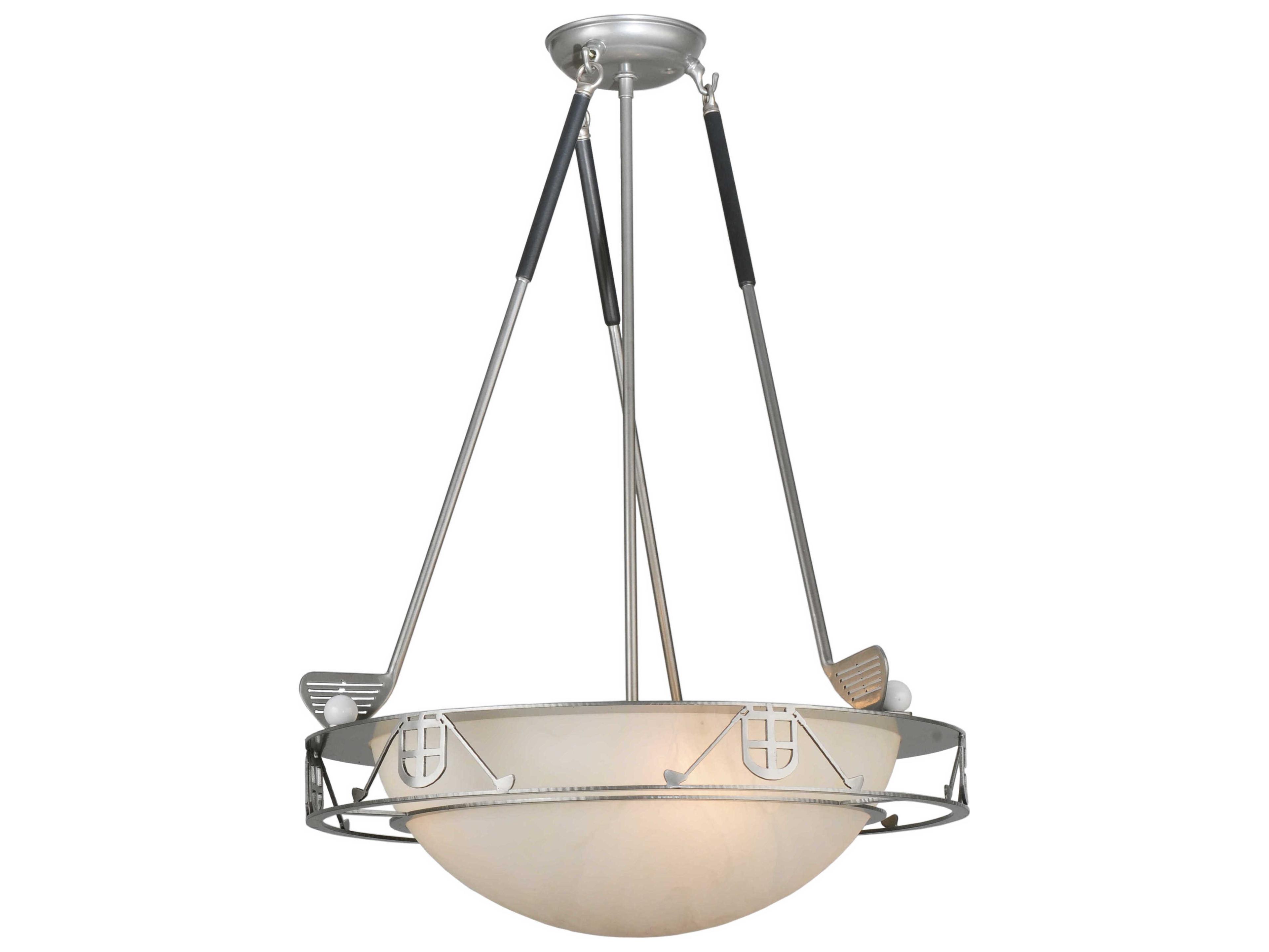 Lodge 4-Light Nickel Bowl Pendant