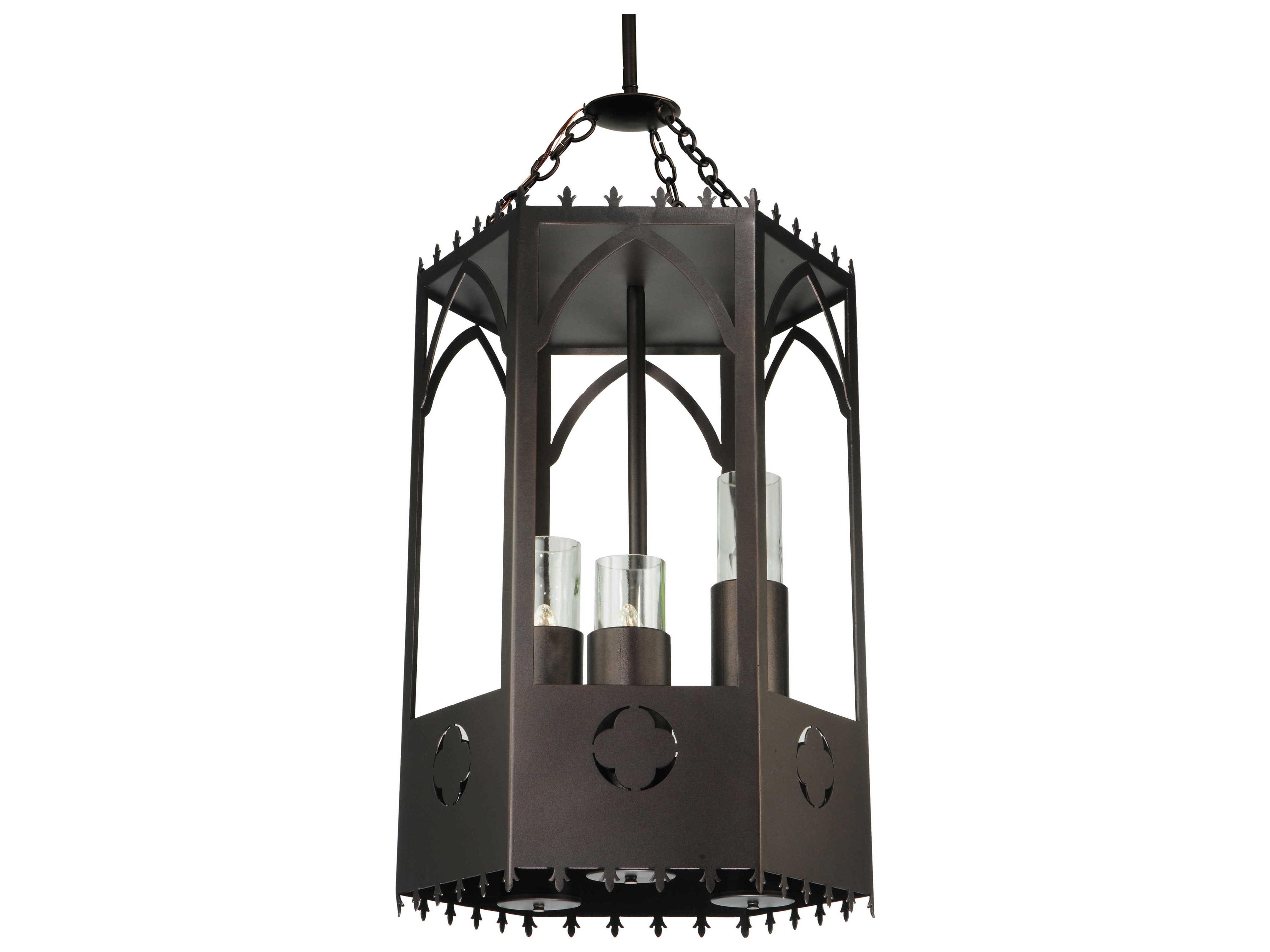 Lodge 3-Light Bronze Cylinder Pendant