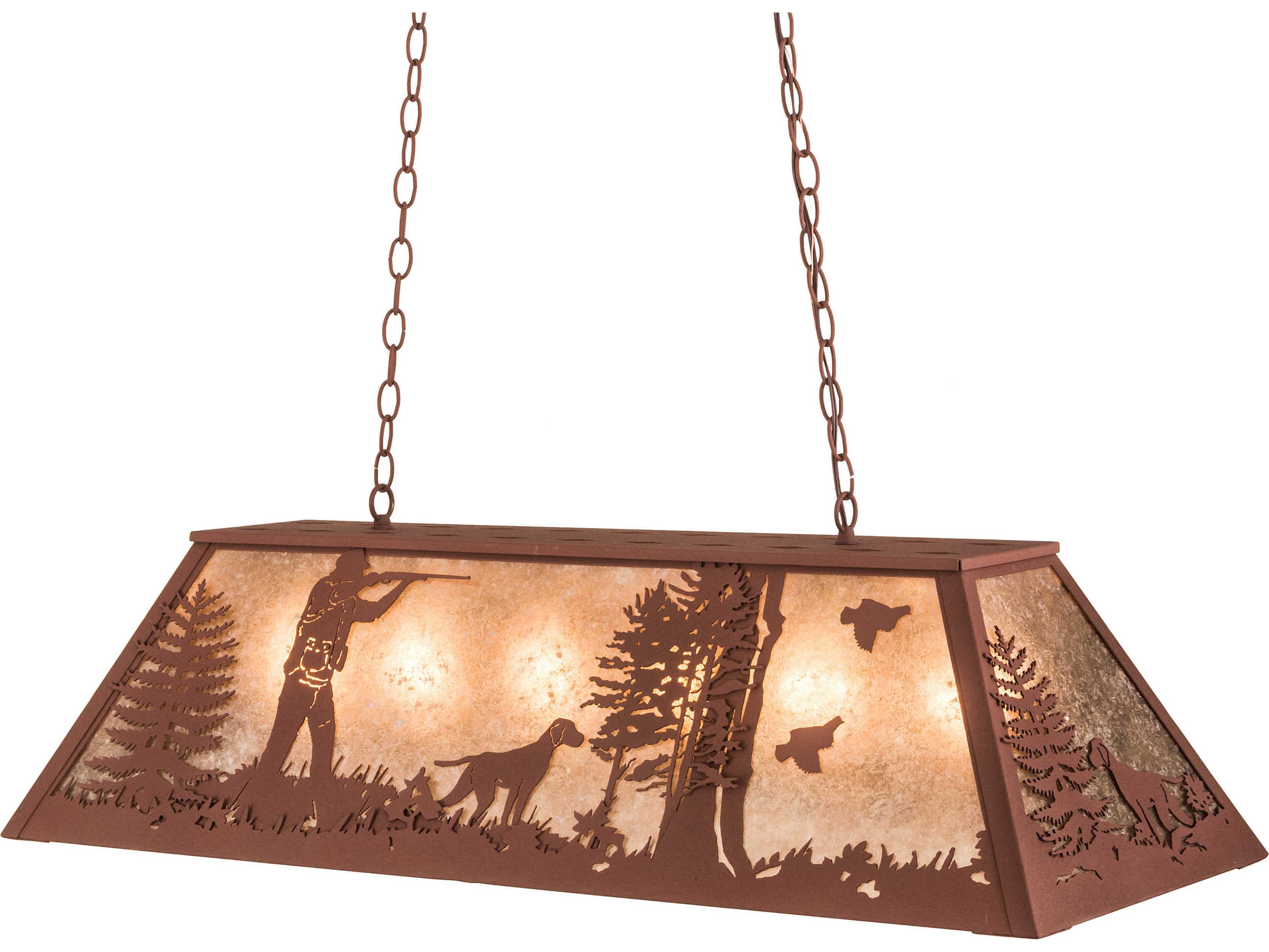 Lodge 6-Light Red Geometric Pendant