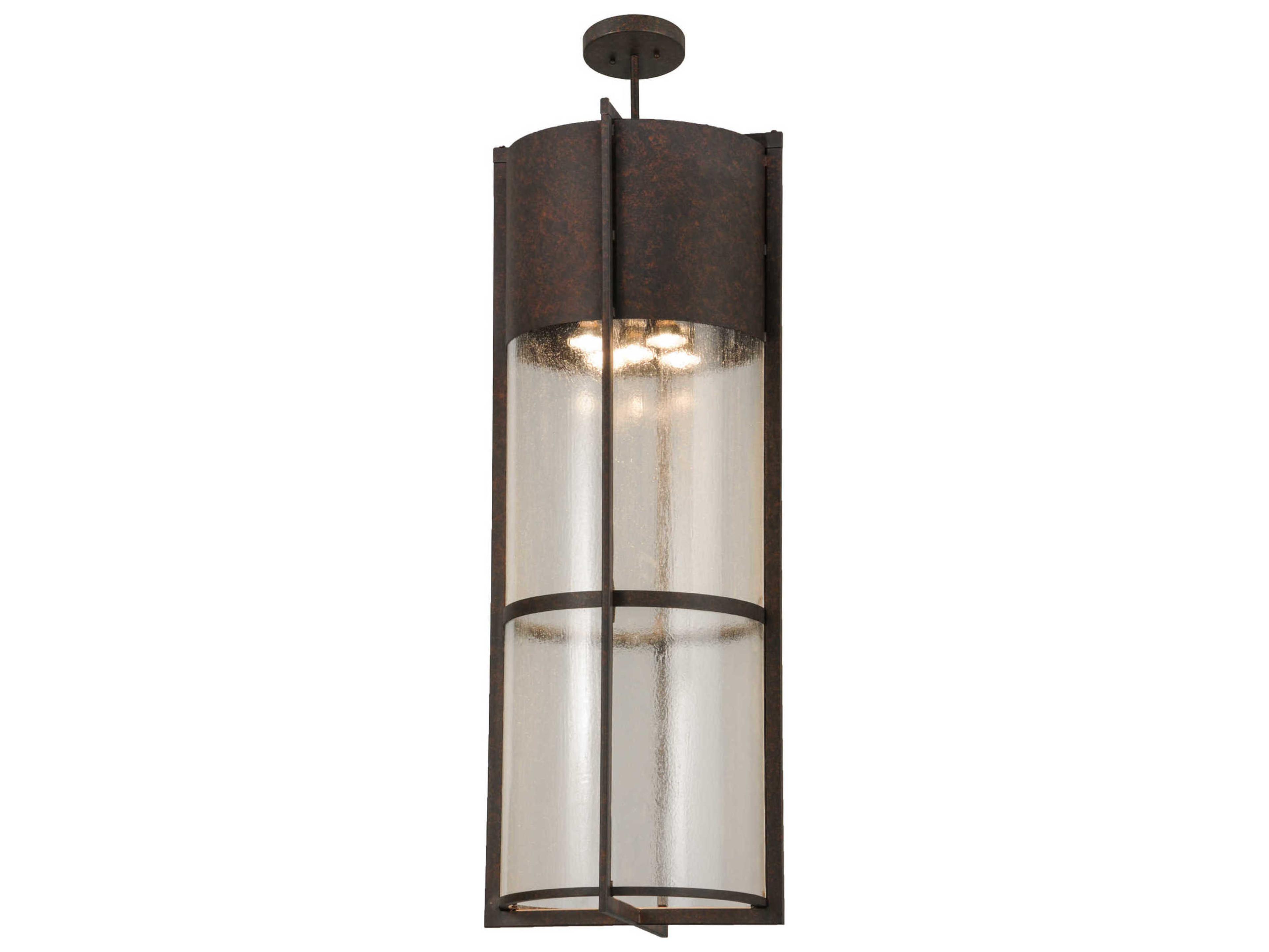 Lodge 5-Light Bronze Cylinder Lantern Pendant