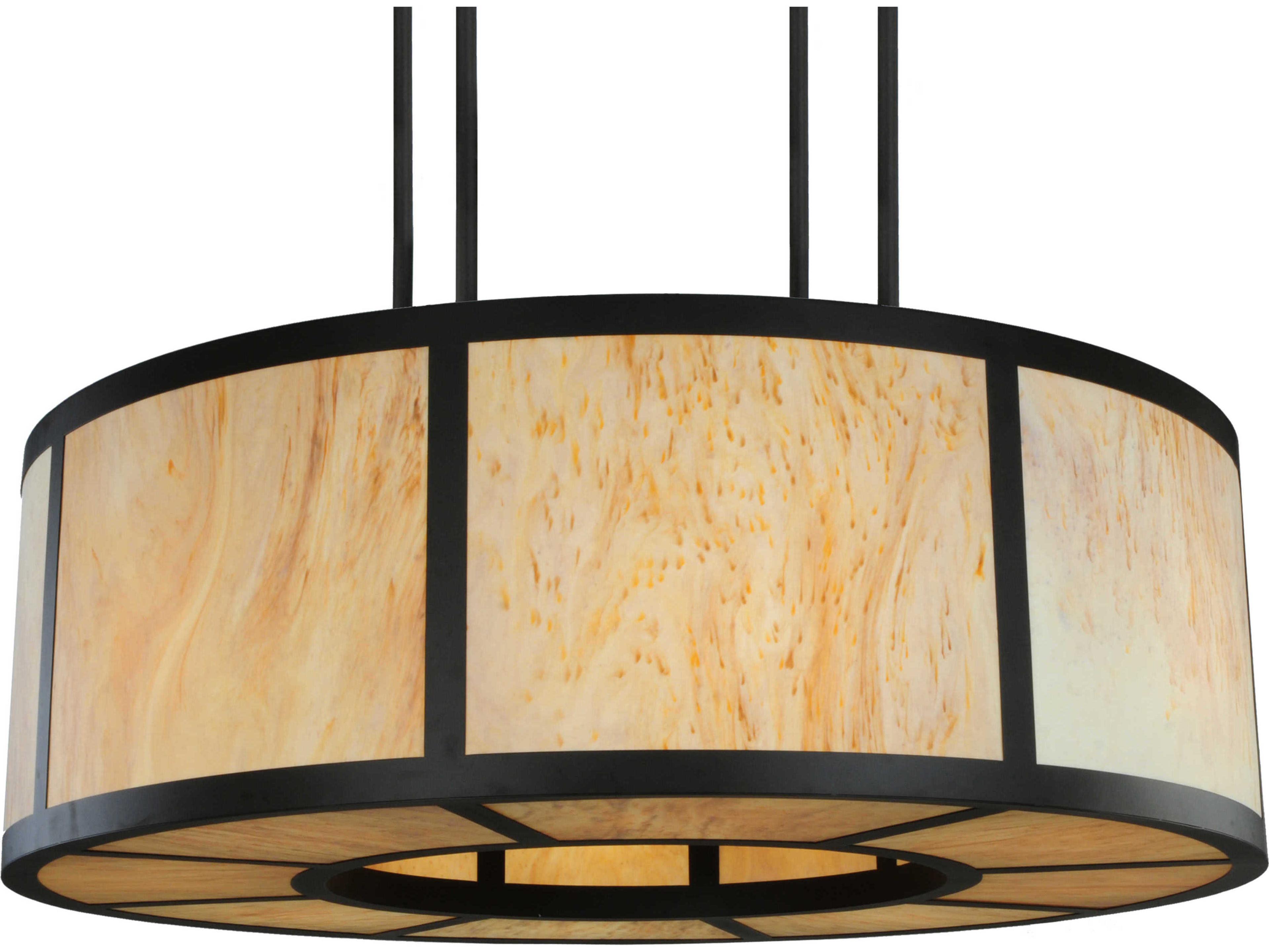 Lodge 16-Light-Light Black Drum Semi Flush Mount
