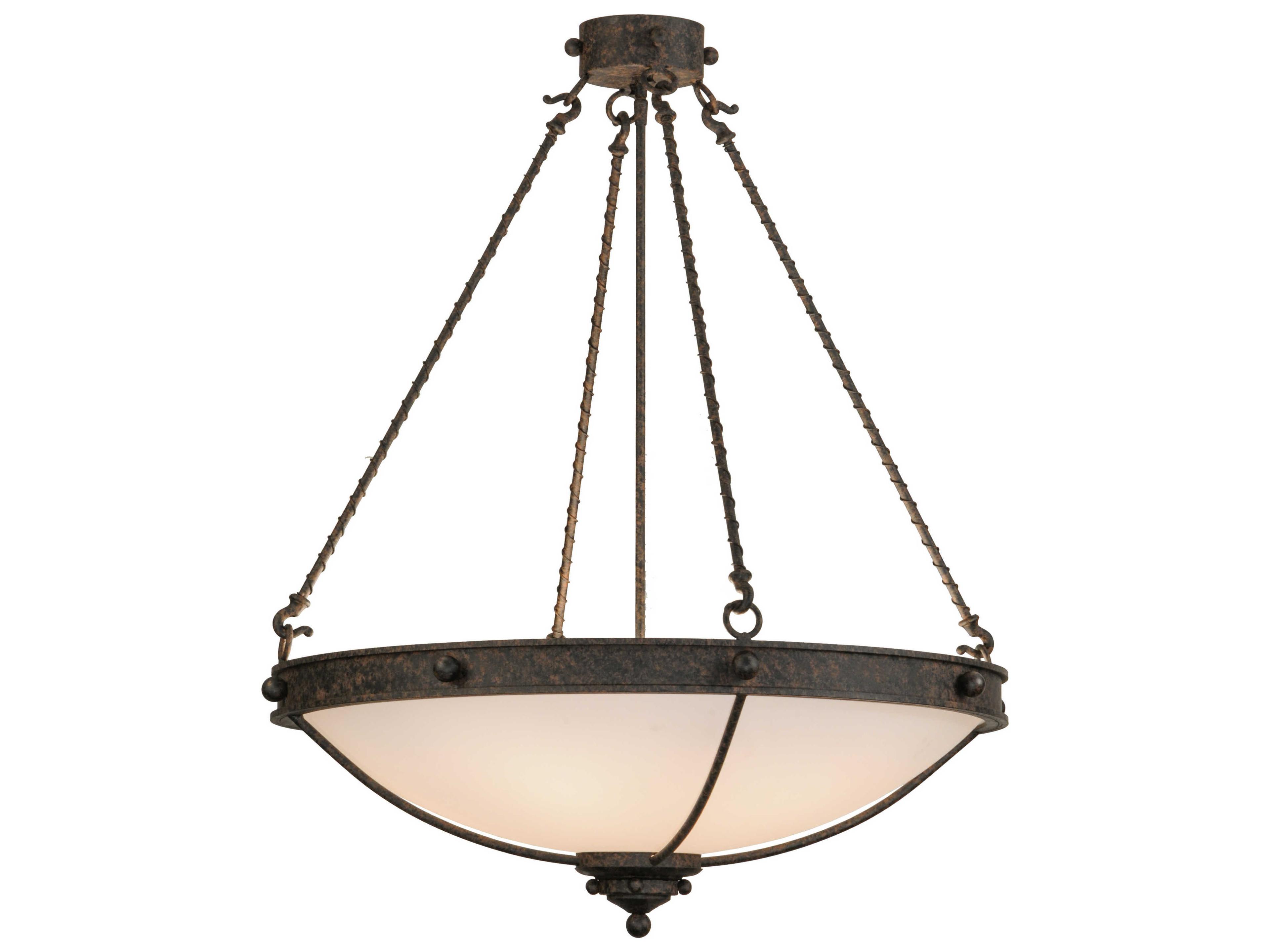 Lodge 6-Light Bronze Bowl Semi Flush Mount
