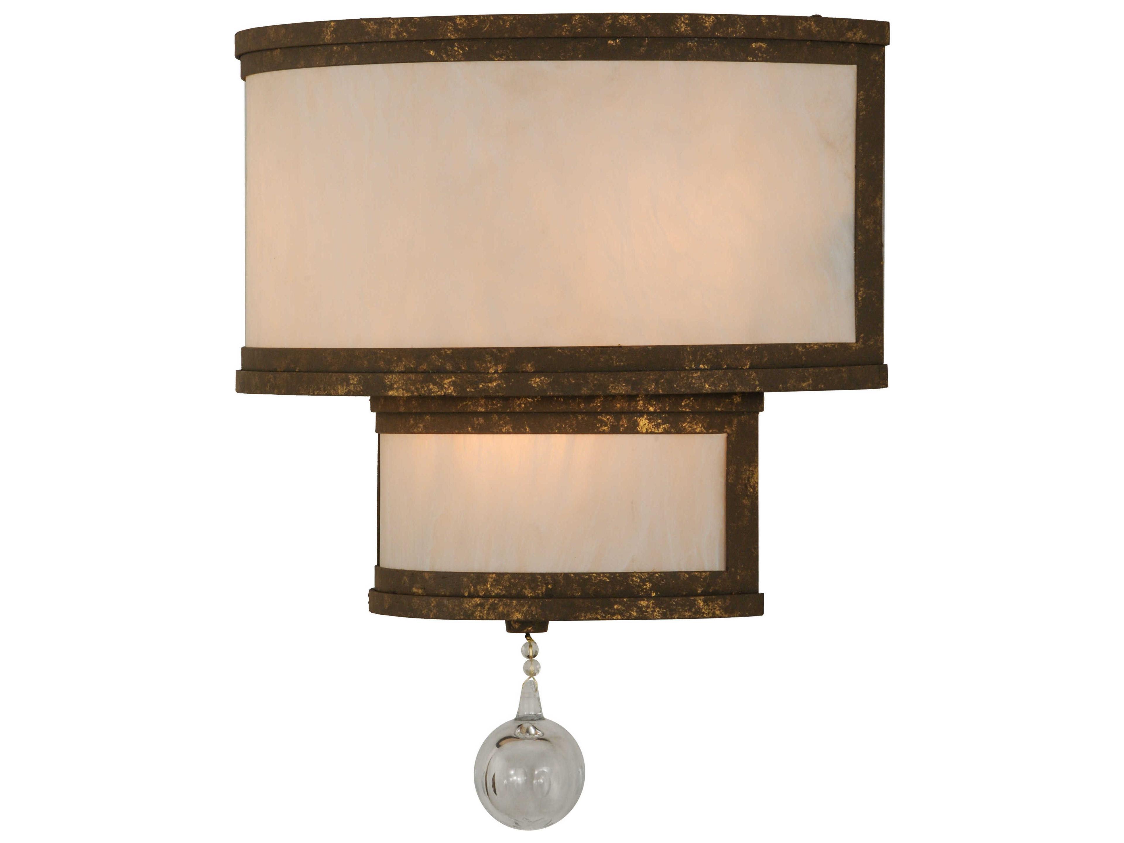 Lodge 3-Light Brown Crystal Wall Sconce
