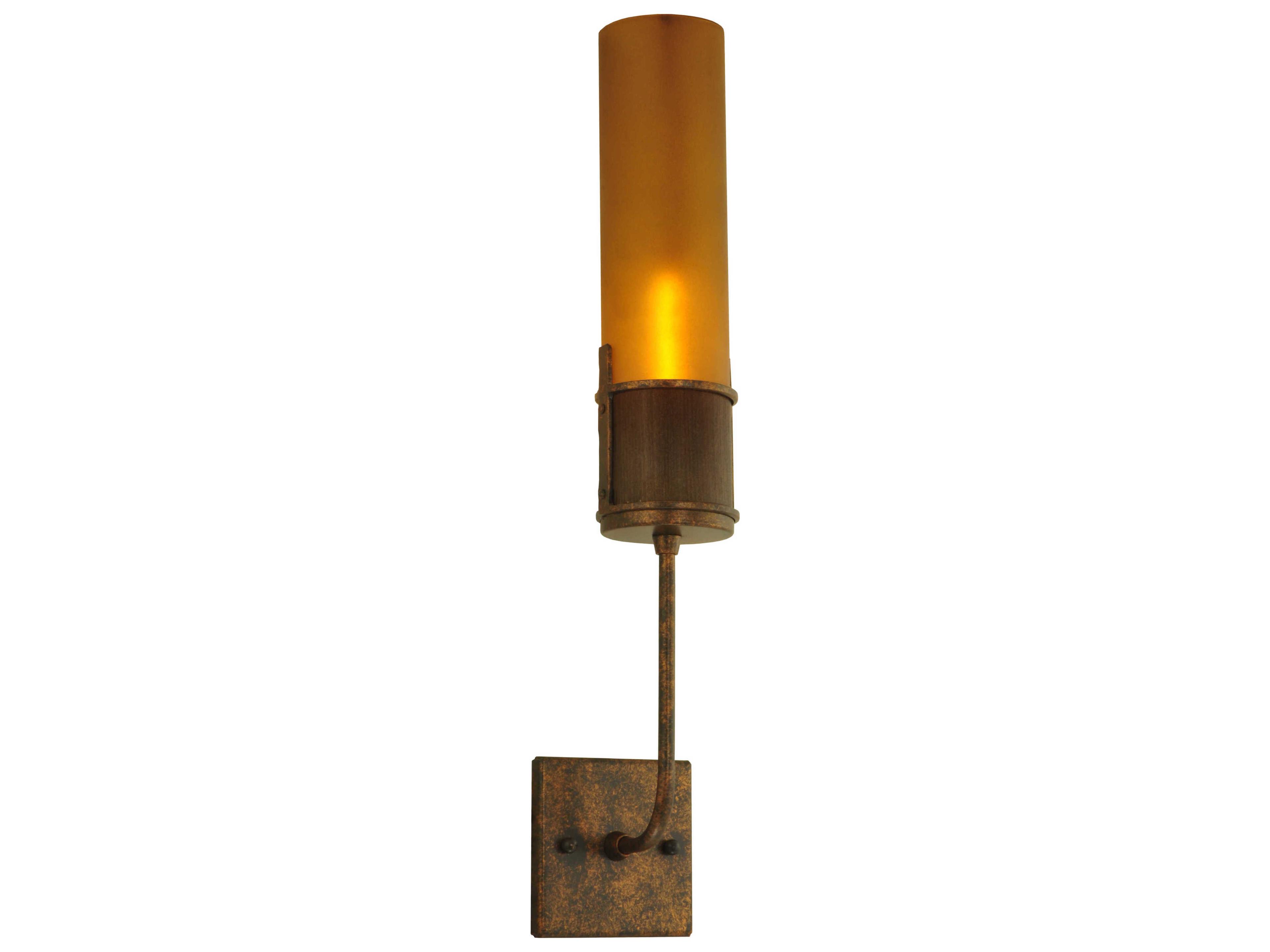 Lodge 1-Light Brown Glass Wall Sconce