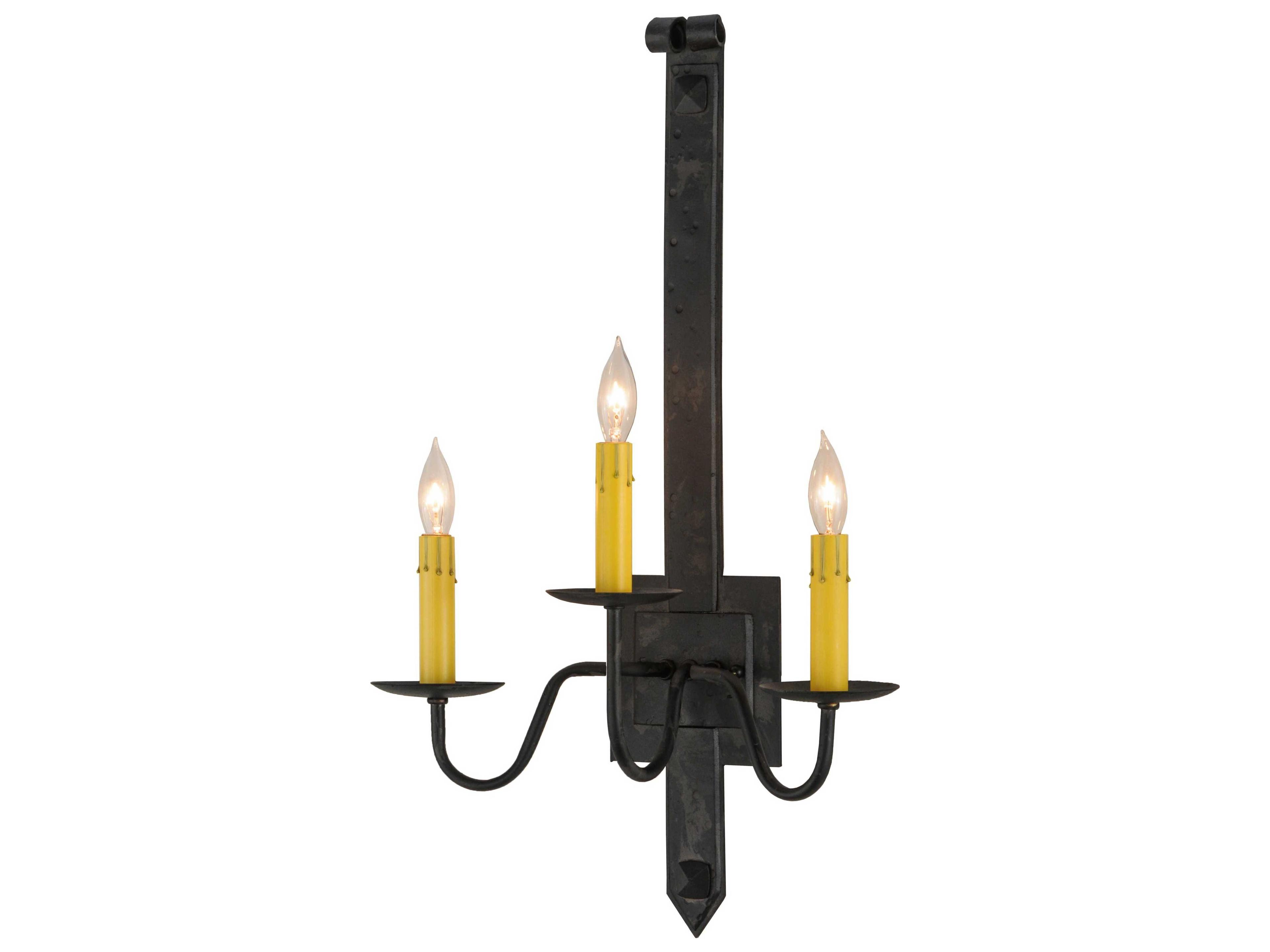 Lodge 3-Light Black Wall Sconce