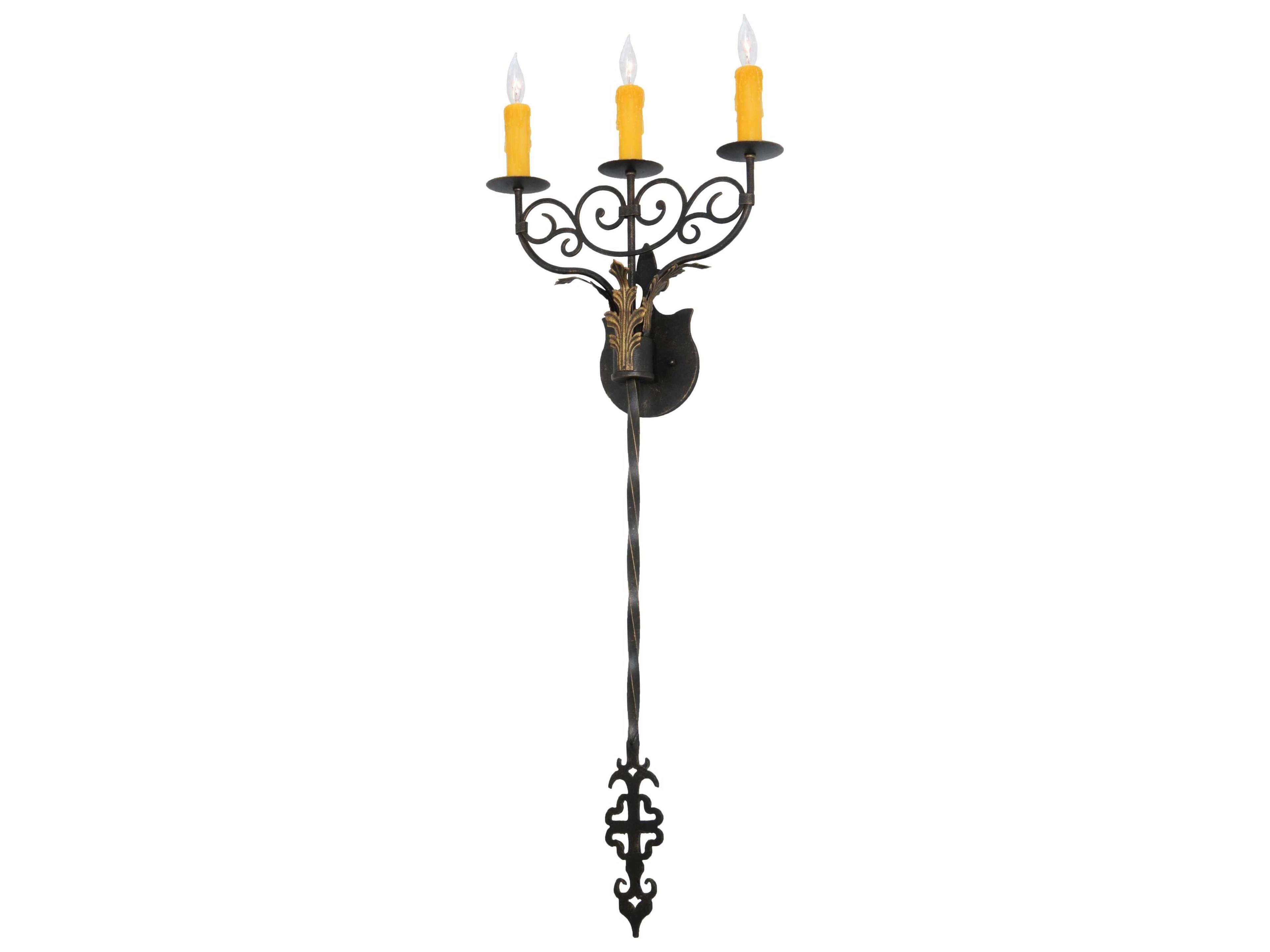 Lodge 3-Light Brown Wall Sconce