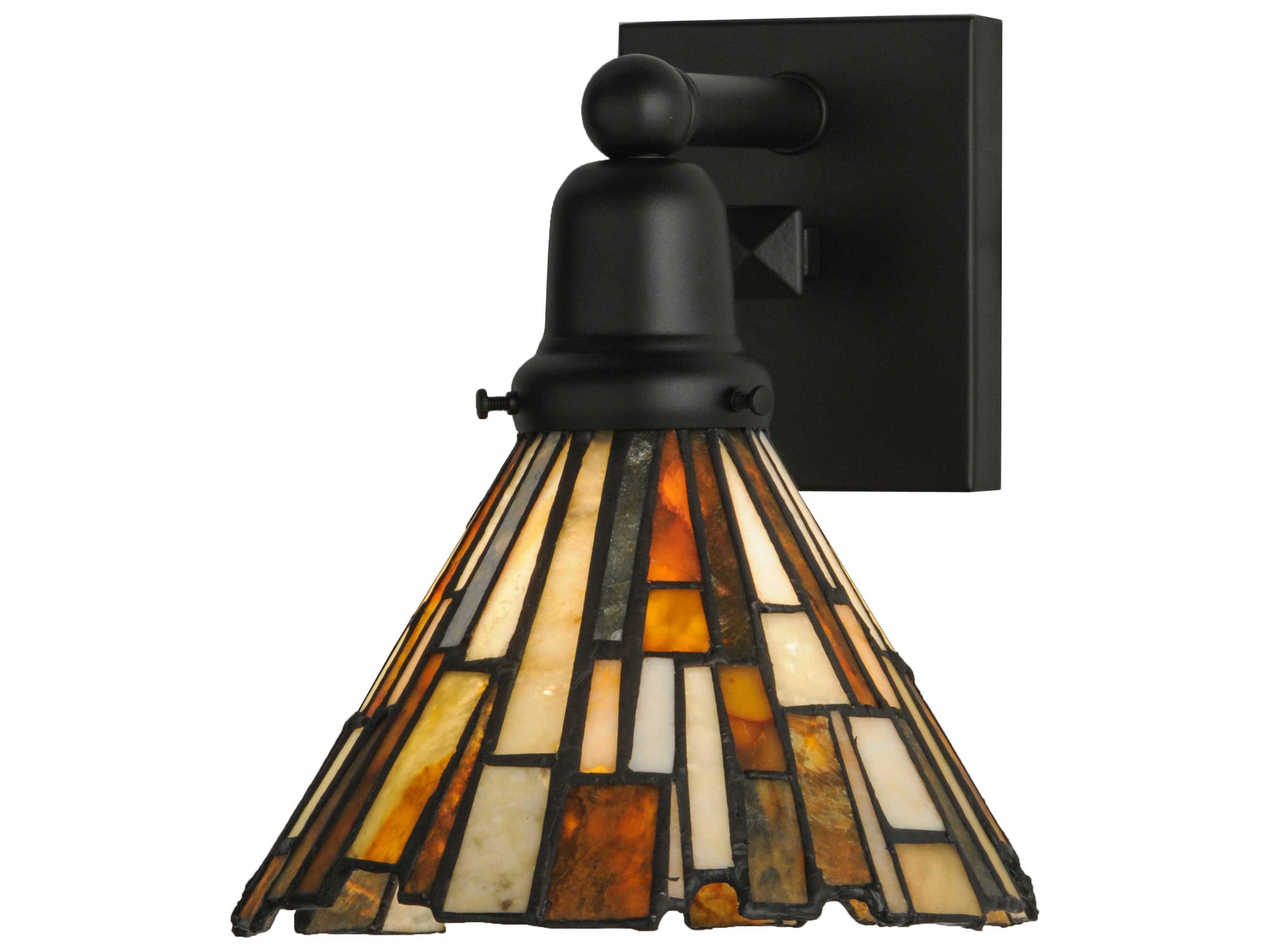Lodge 1-Light Bronze Tiffany Wall Sconce