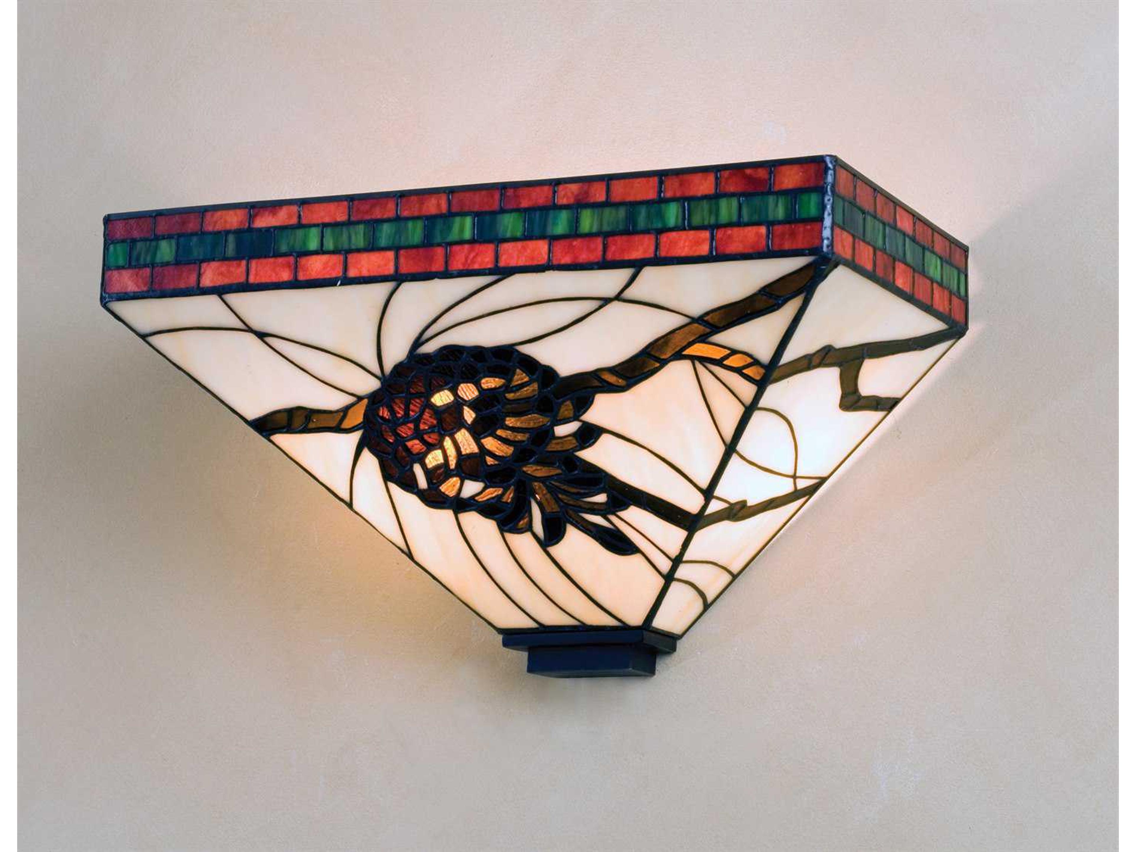 Lodge 2-Light Brown Tiffany Wall Sconce