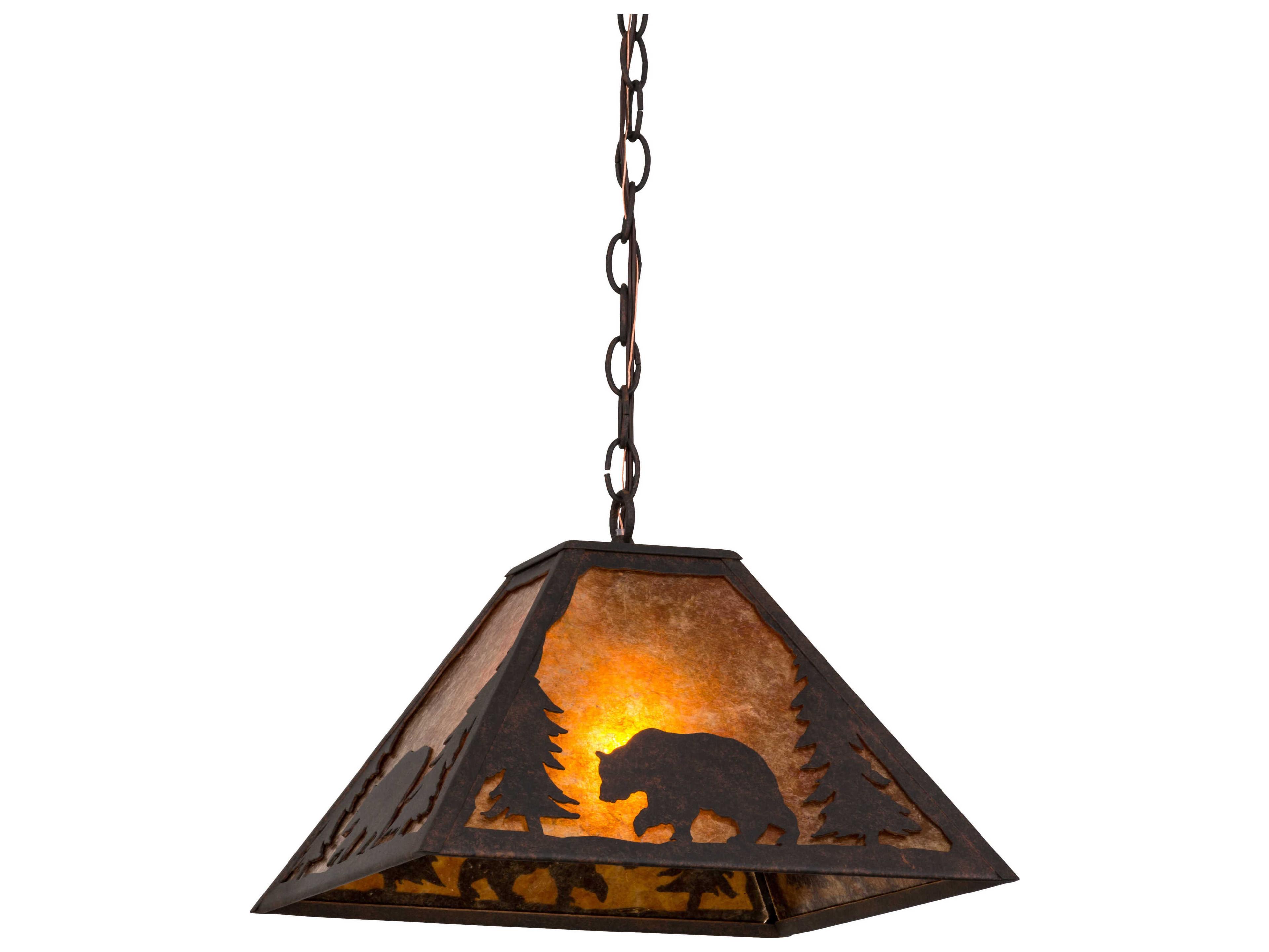 Lone Bear 1-Light Cajun Spice amber Orange Geometric Pendant