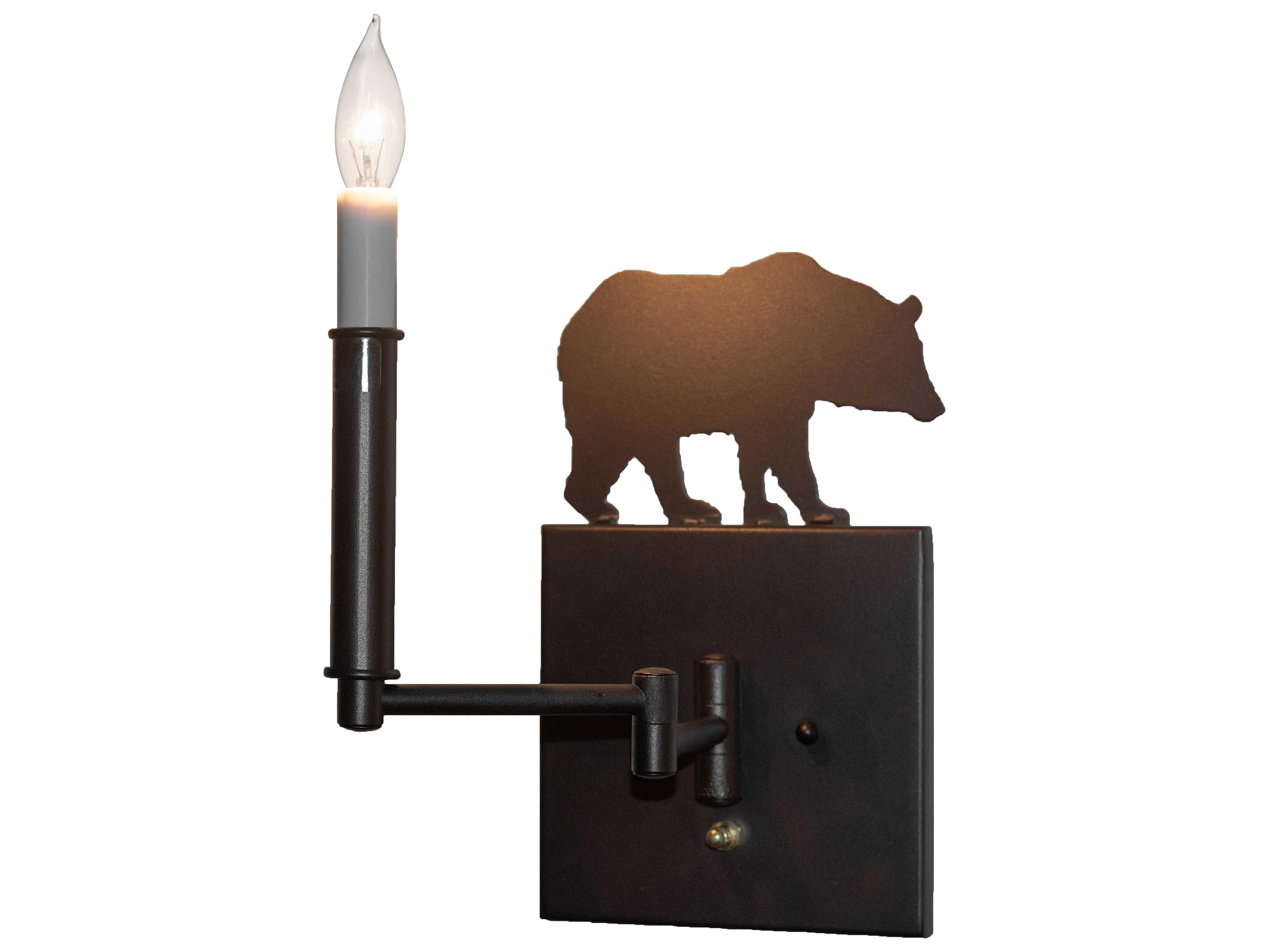 Lone Bear 1-Light Mahogany Bronze Wall Sconce