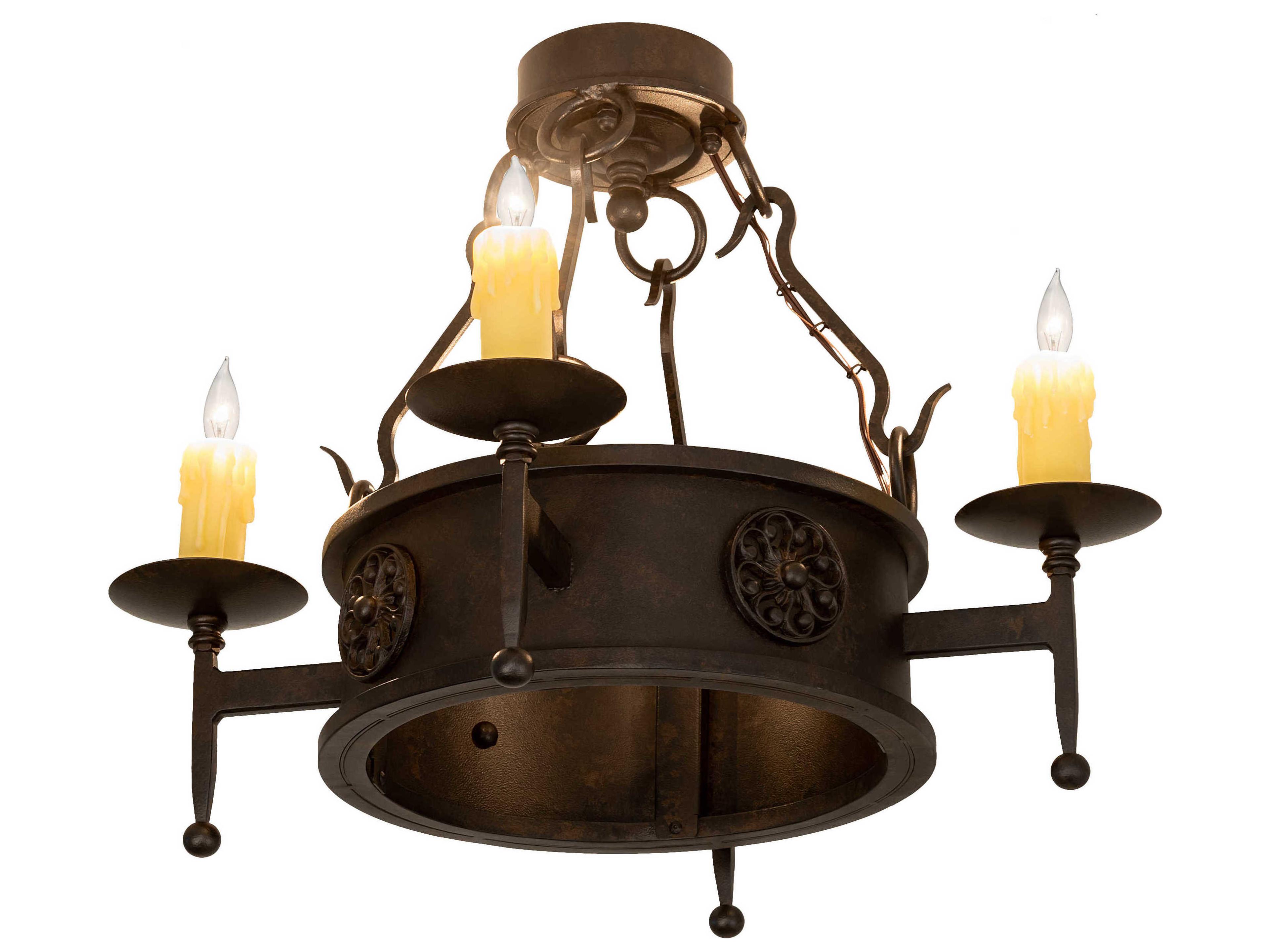 Lorenzo 4-Light Chocolate Brown Semi Flush Mount
