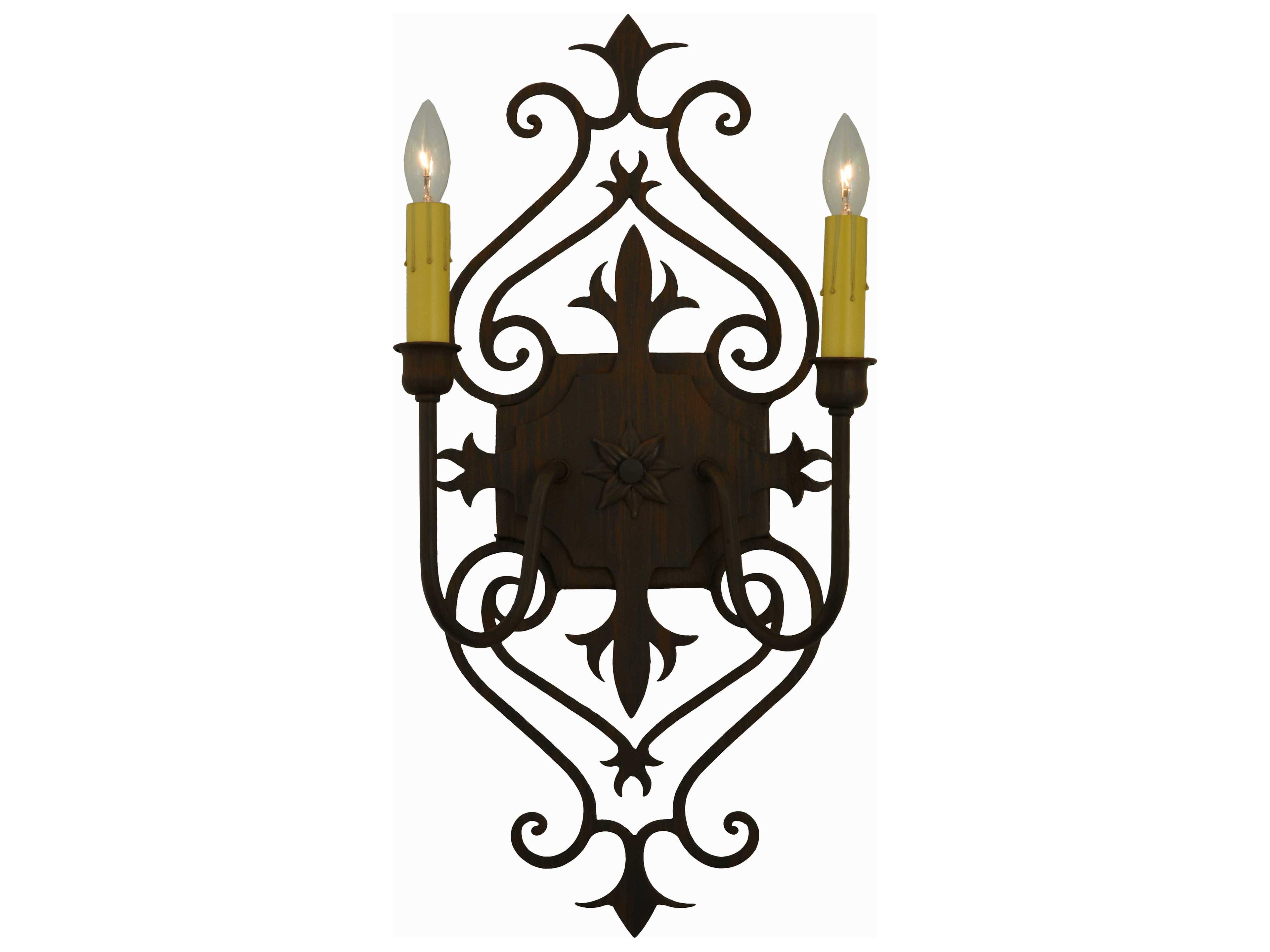 Louisa Rustic Iron Gray Wall Sconce