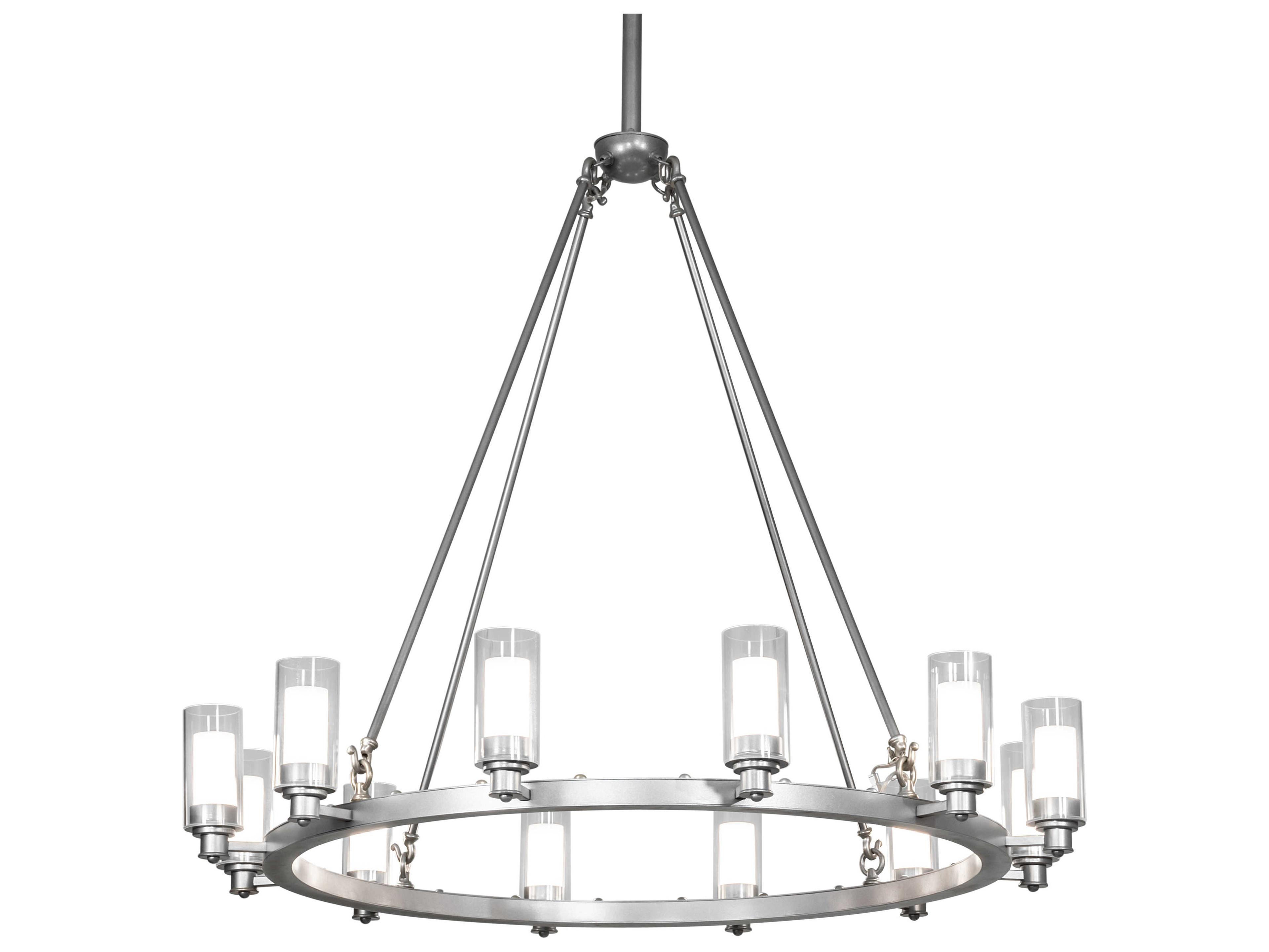 Loxley Strip Sparkle Silver LED Cylinder Round Chandelier