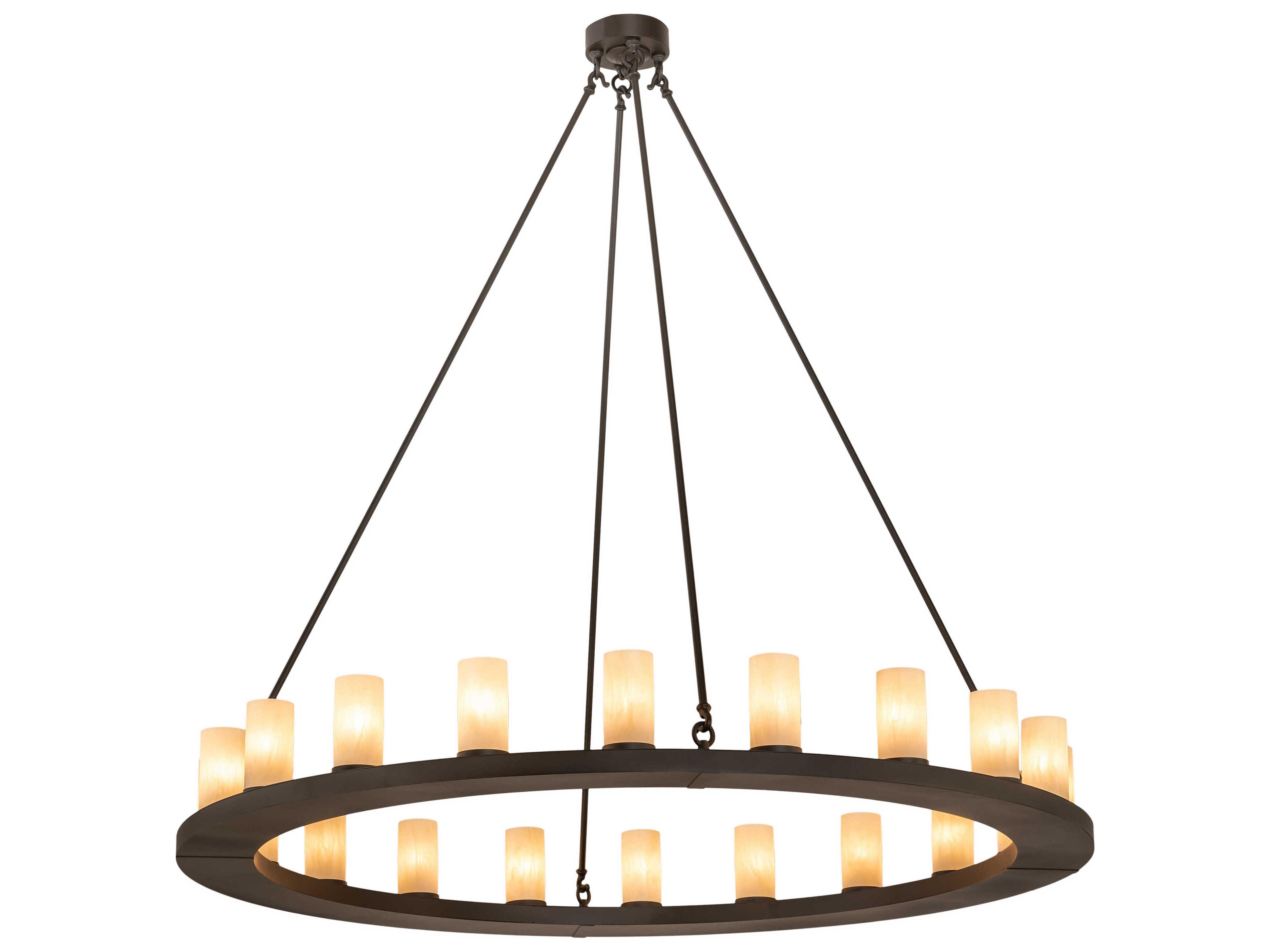 Loxley 20-Light Oil Rubbed Bronze Off White Cylinder Round Chandelier