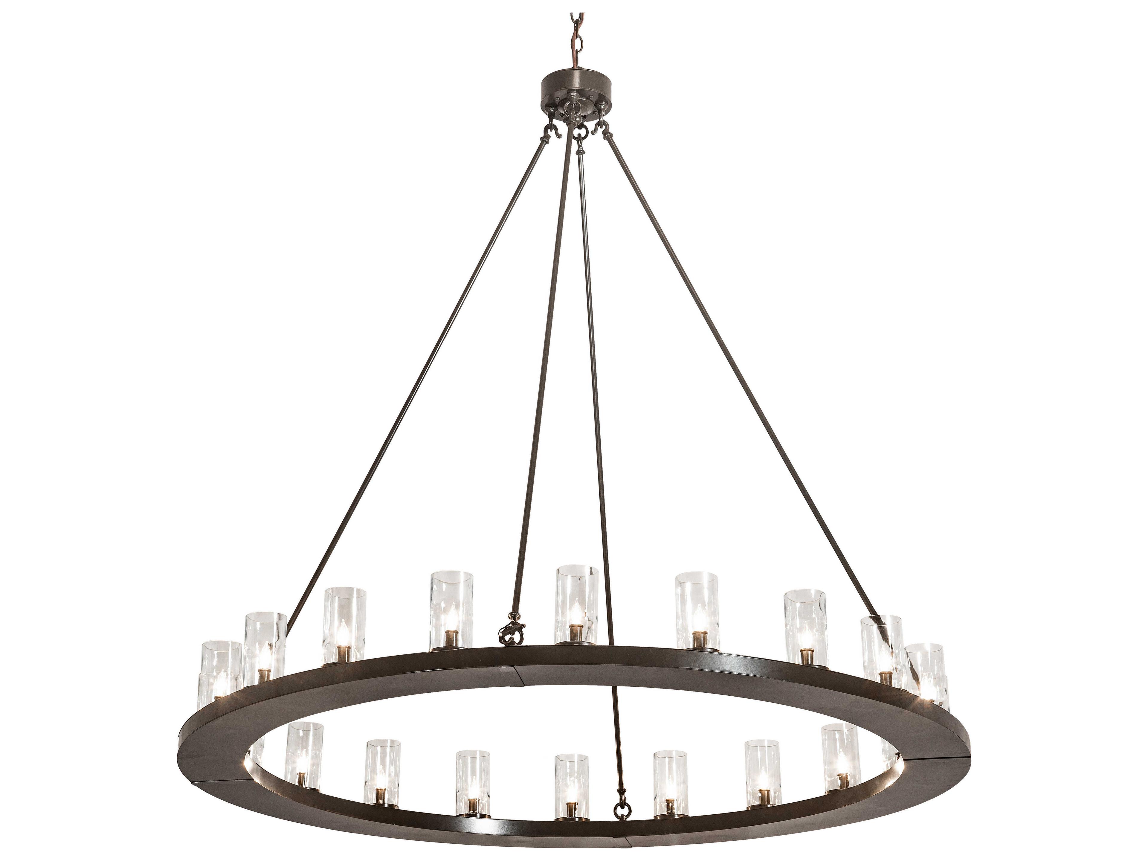 Loxley 20-Light Timeless Bronze Clear Glass Cylinder Round Chandelier