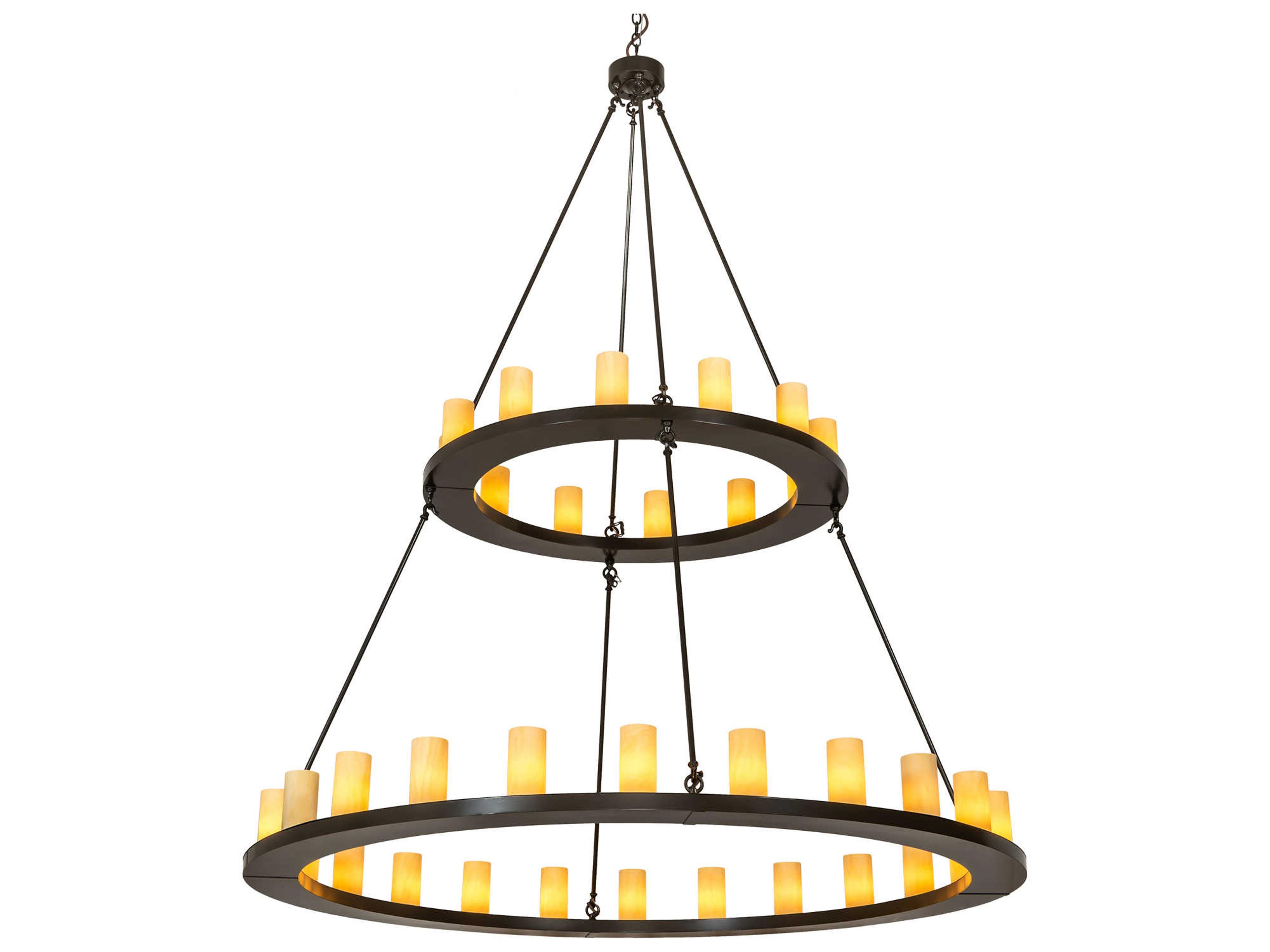 Loxley 36-Light Timeless Bronze Cylinder Round Tiered Chandelier