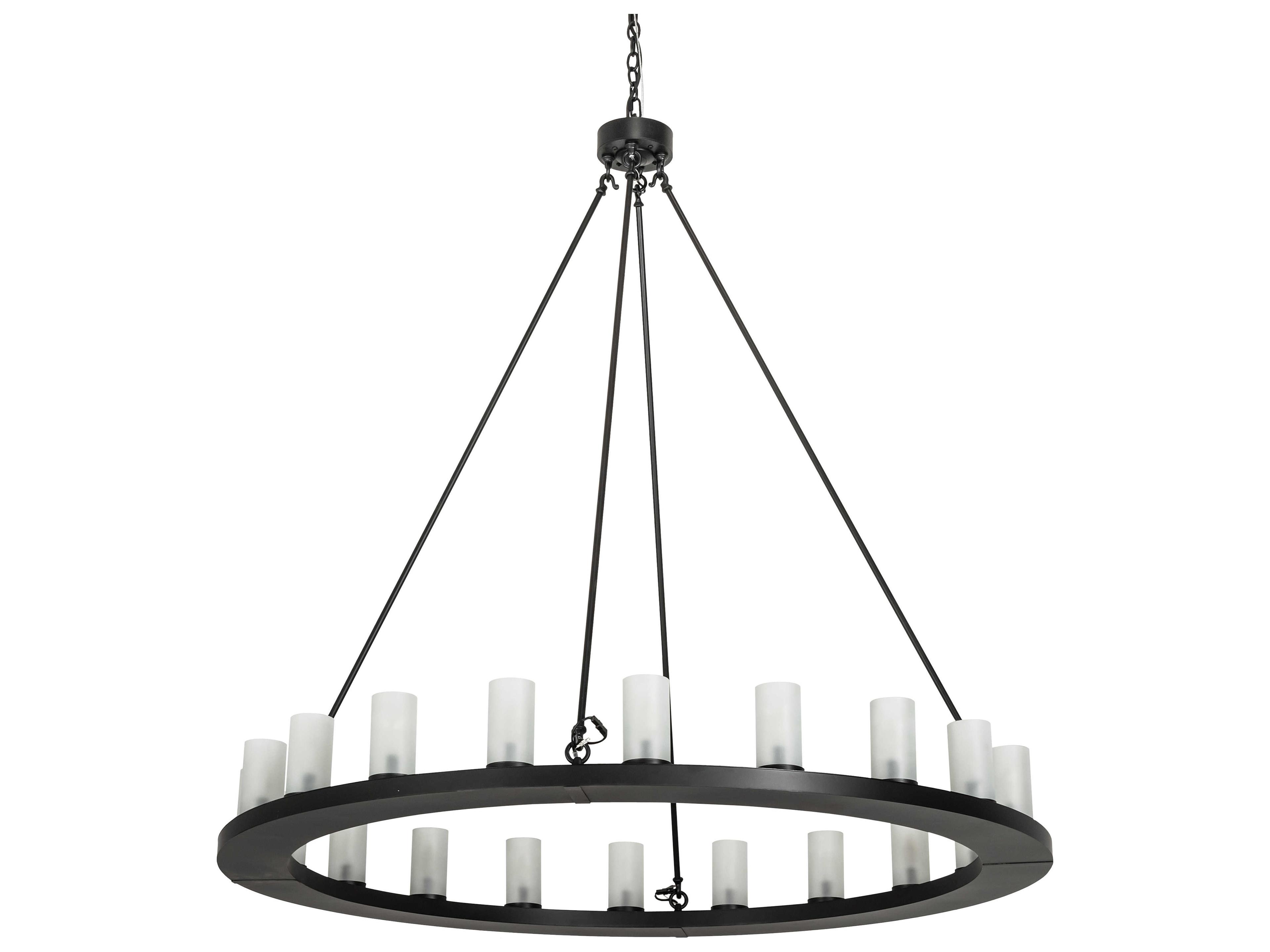 Loxley 20-Light Blackwash Glass Cylinder Round Chandelier