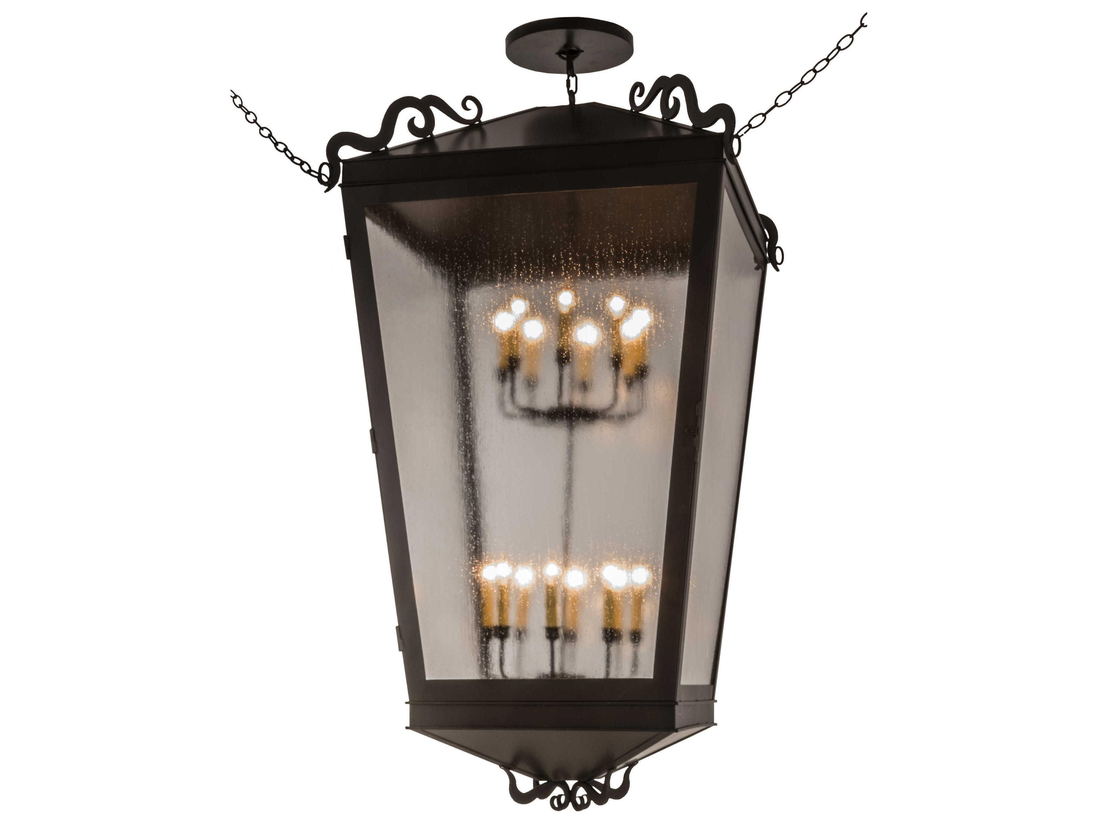 Madeline Timeless Bronze clear Seedy Acrylic Lantern Tiered Pendant