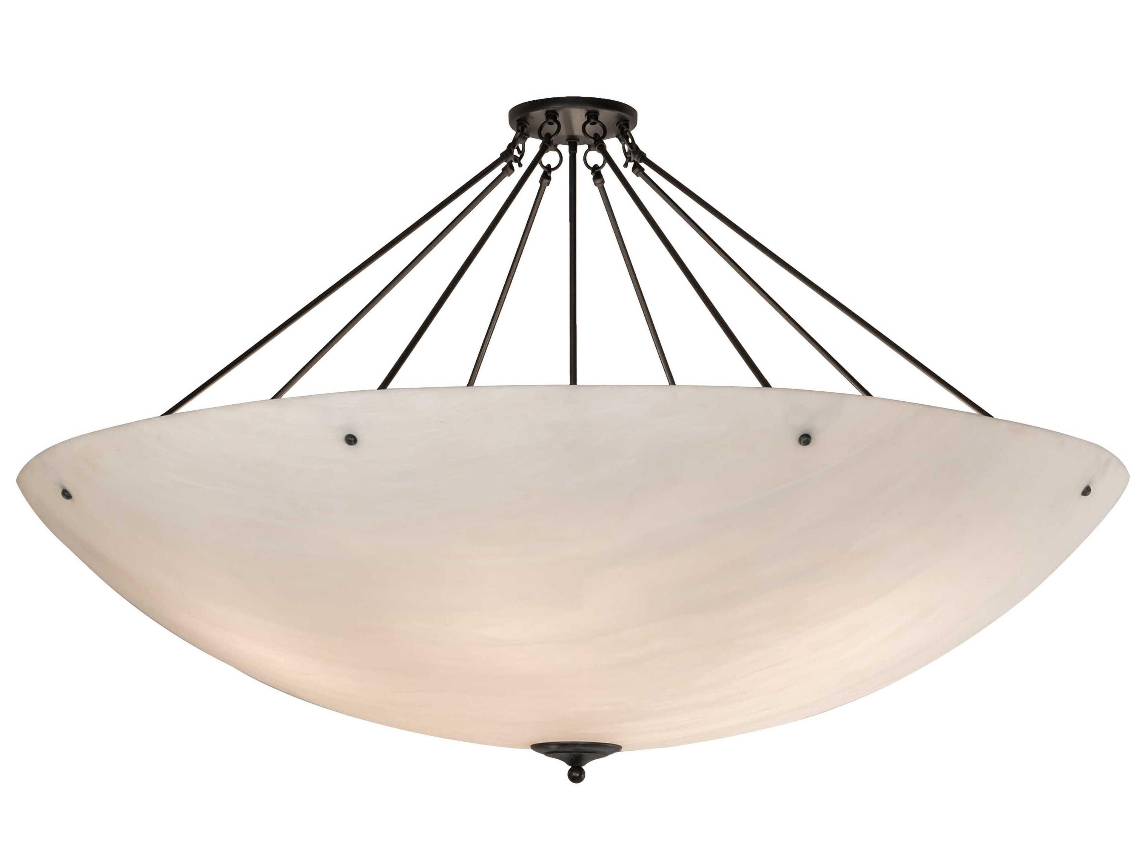 Madison 12-Light Black White Bowl Semi Flush Mount