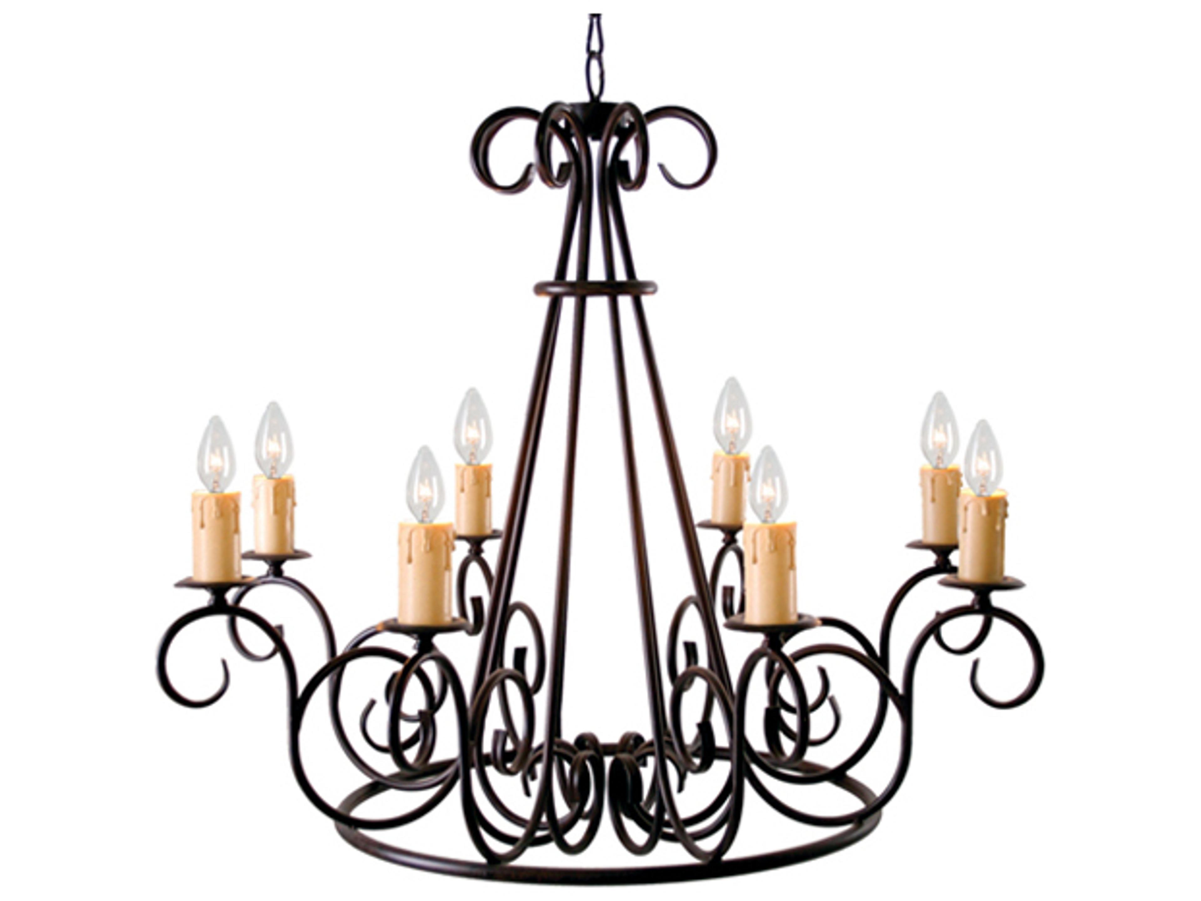 Marguerite 8-Light Rustic Iron Gray Candelabra Chandelier