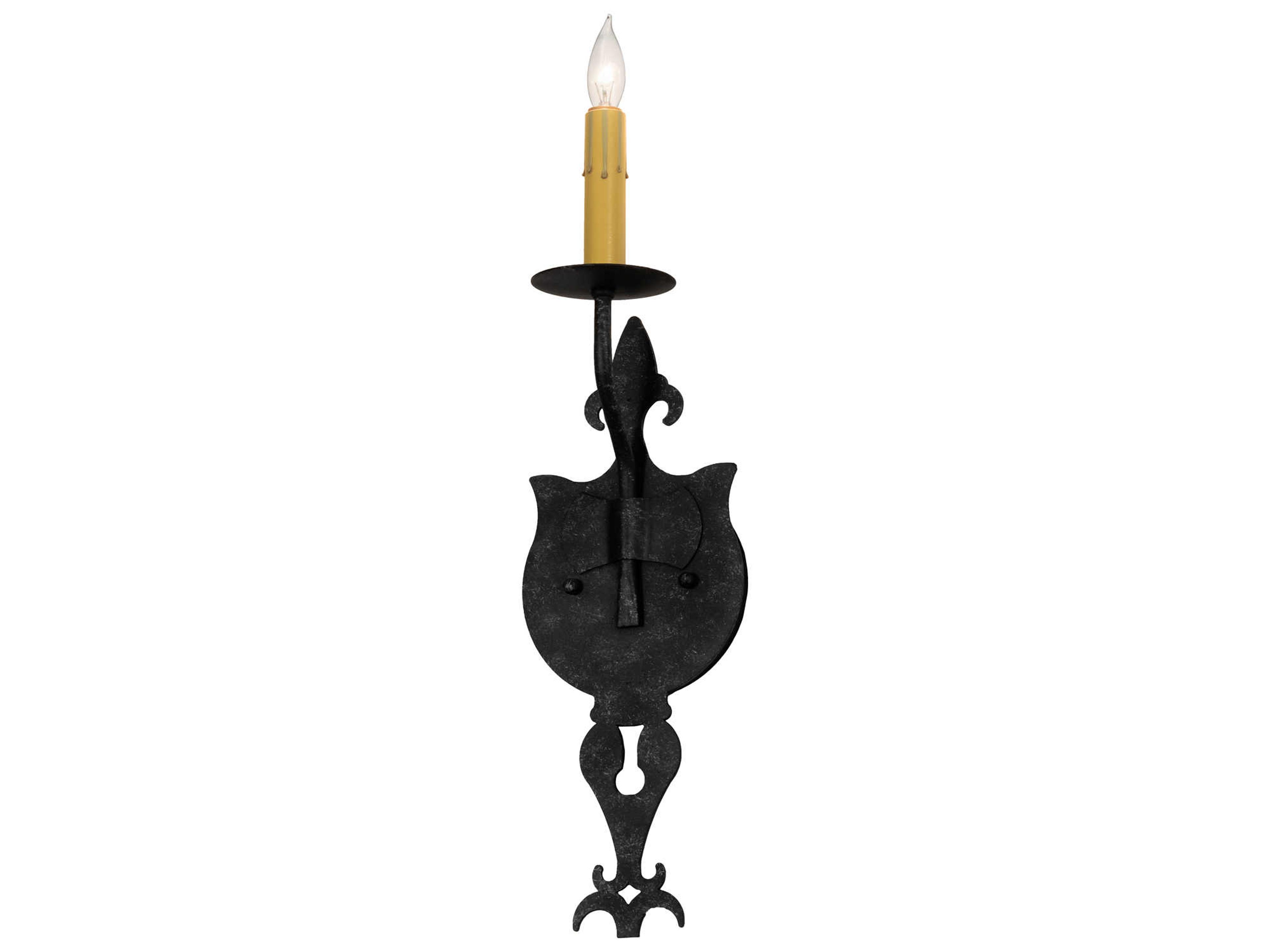 Merano 1-Light Black Wall Sconce