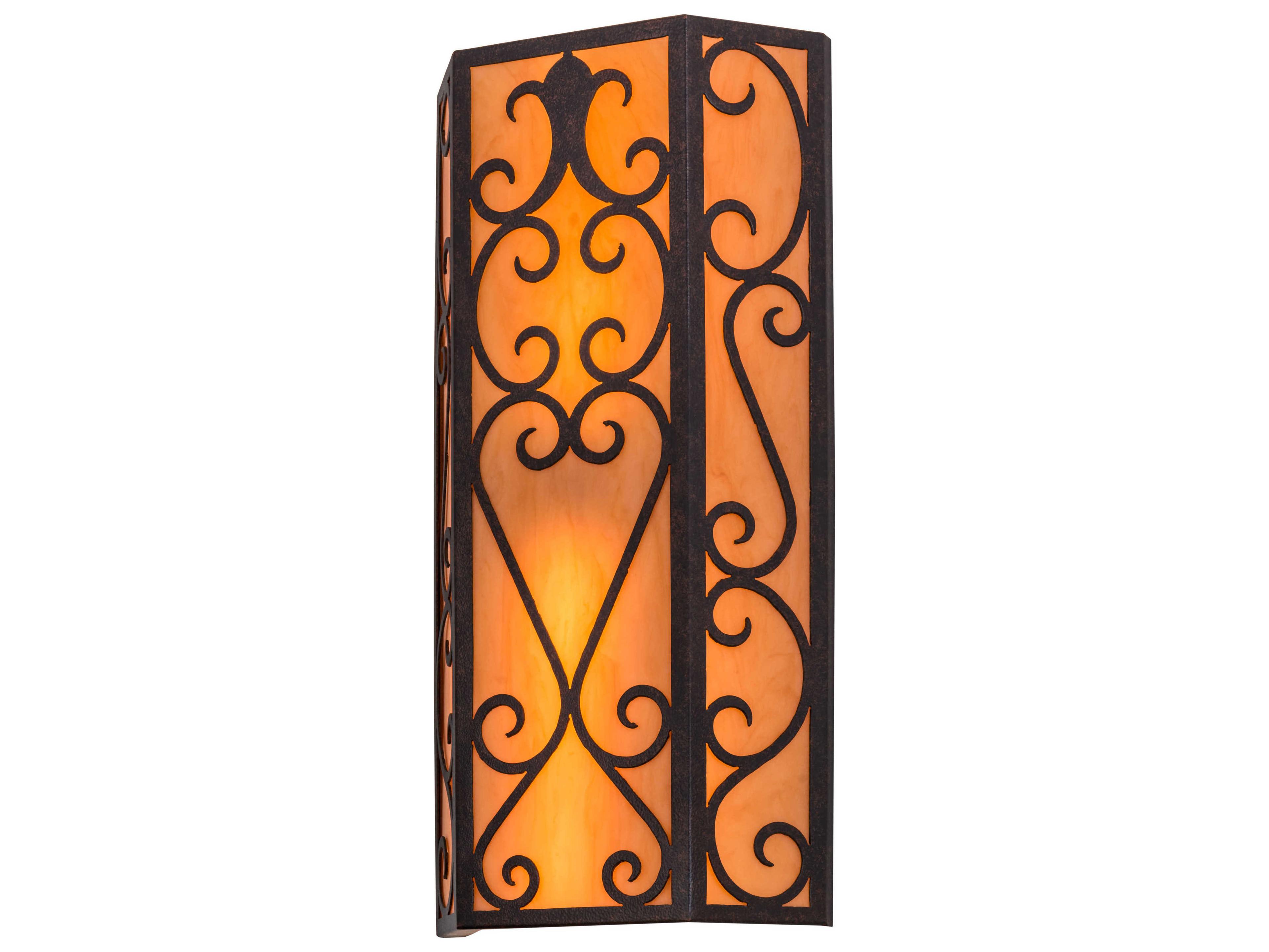 Mia Cajun Spice tea Stained Acry Orange Wall Sconce