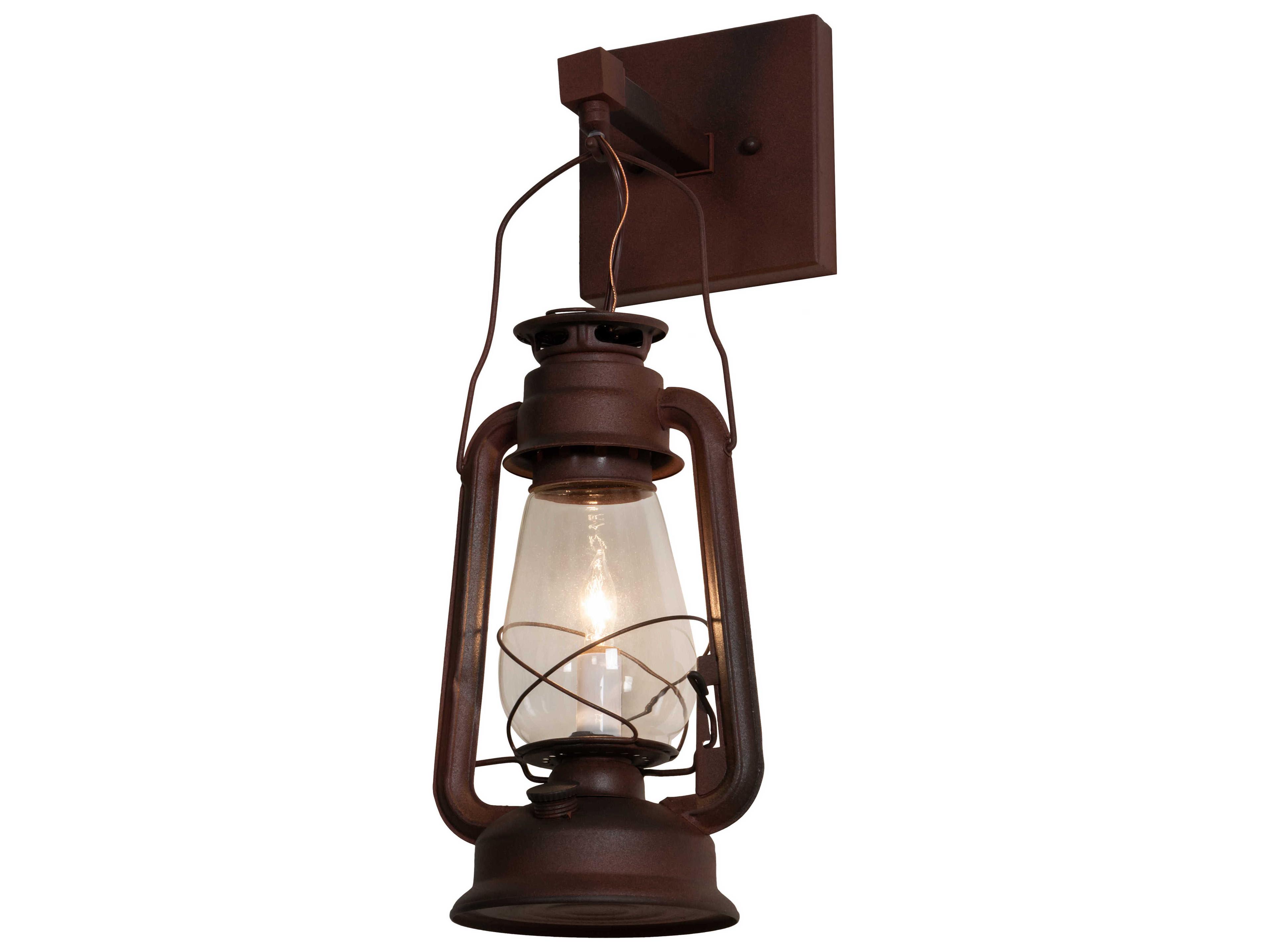 Miner Lantern 1 - Light Glass Outdoor Wall Light