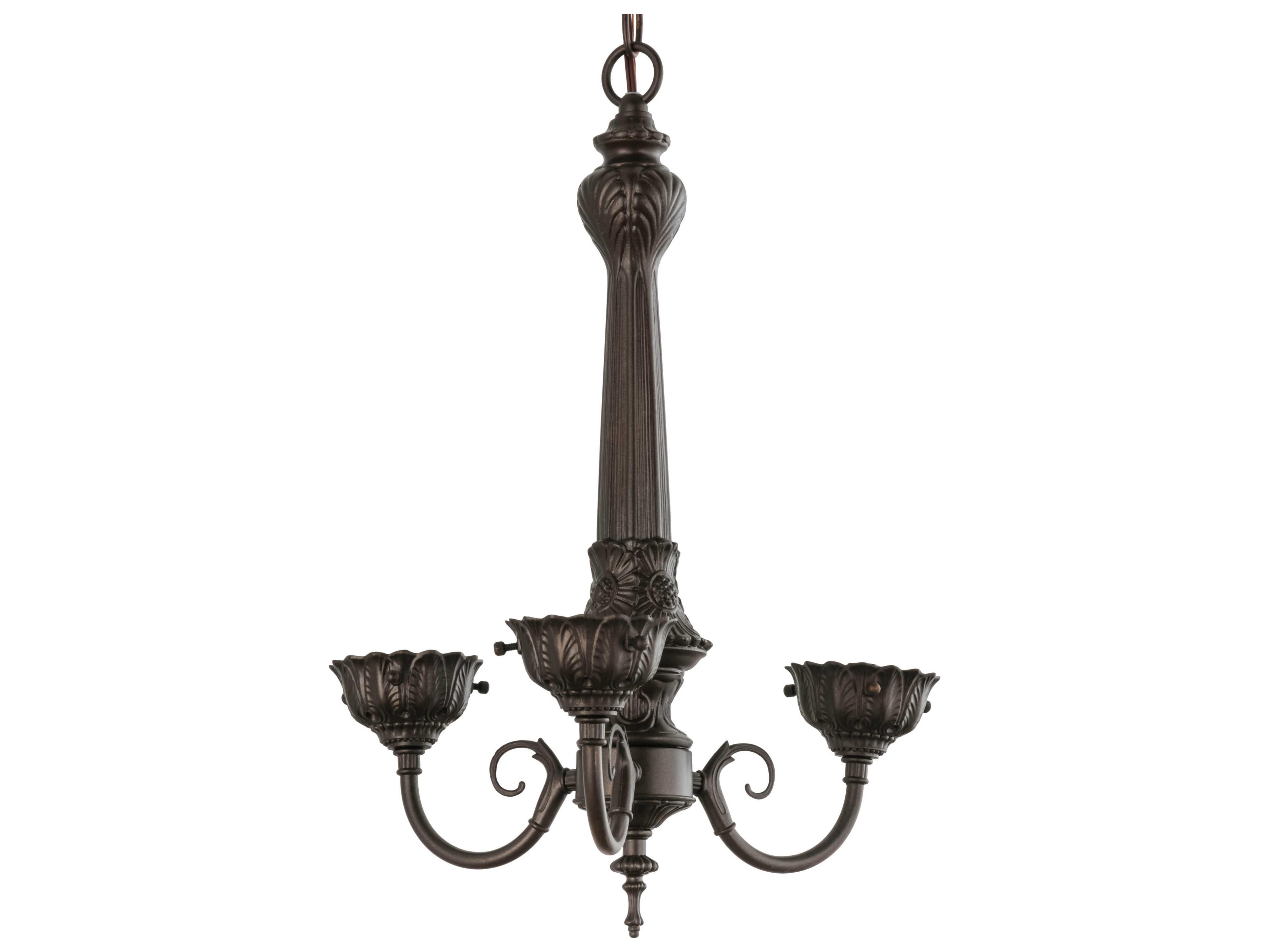 3-Light Bronze Chandelier