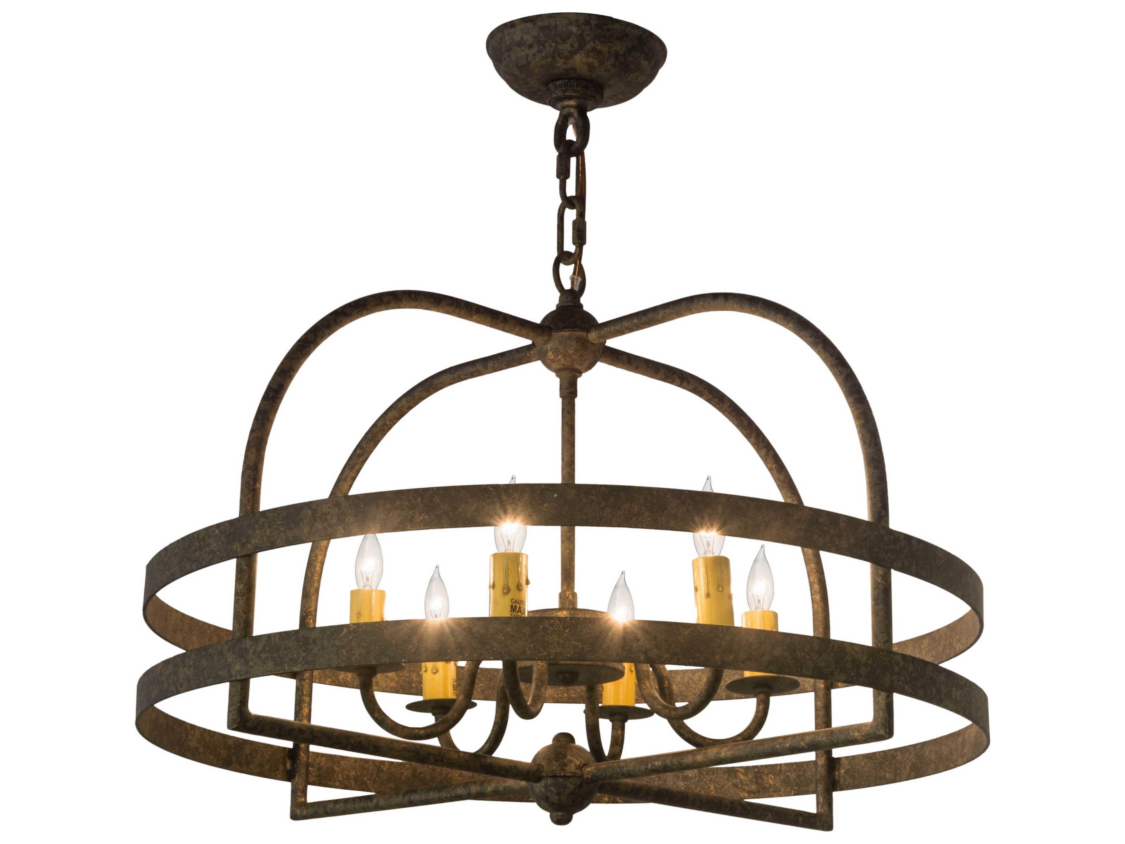 Aldari 6-Light Brown Candelabra Geometric Chandelier