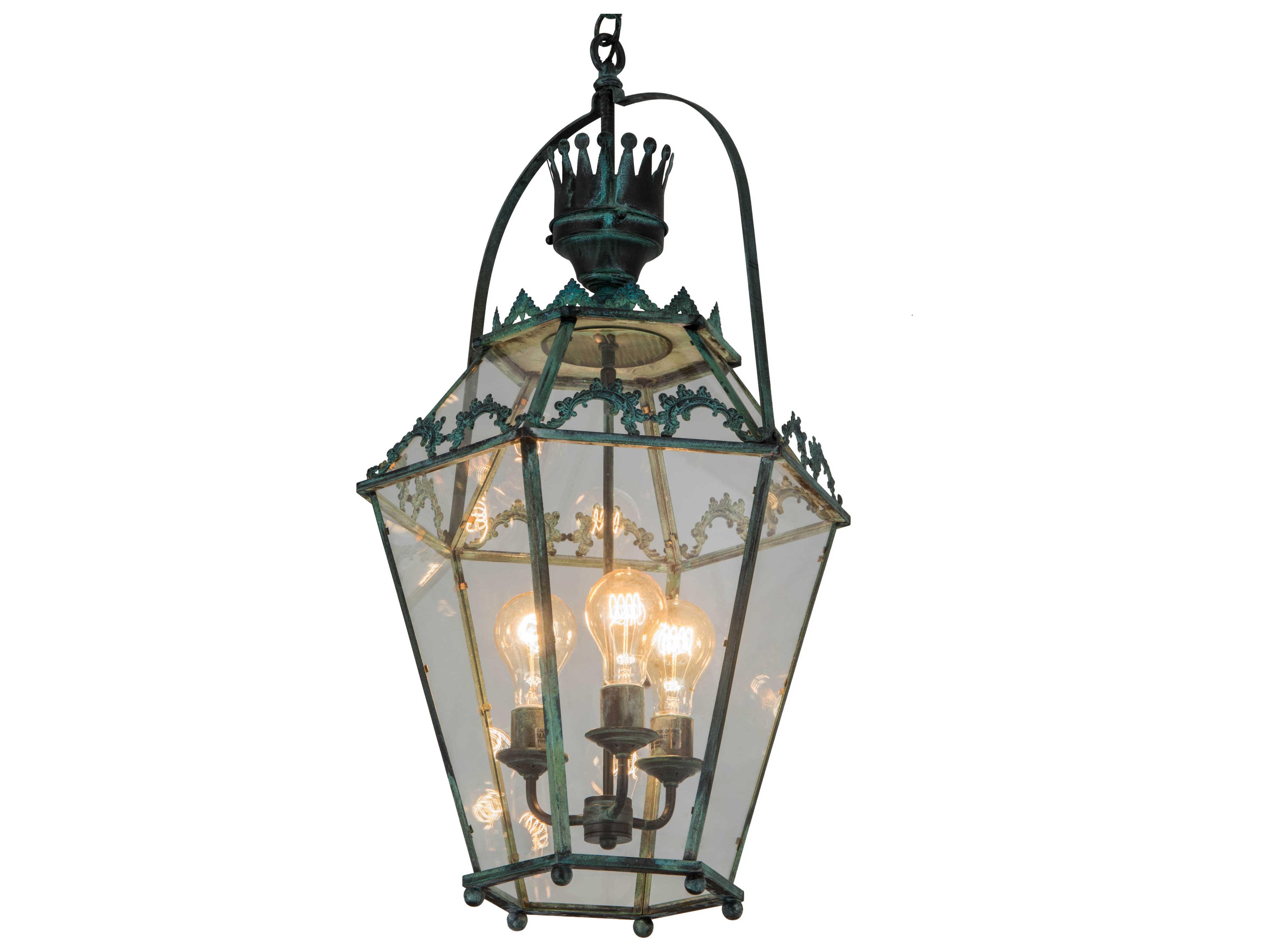 Meyda 3-Light Green Glass Chandelier