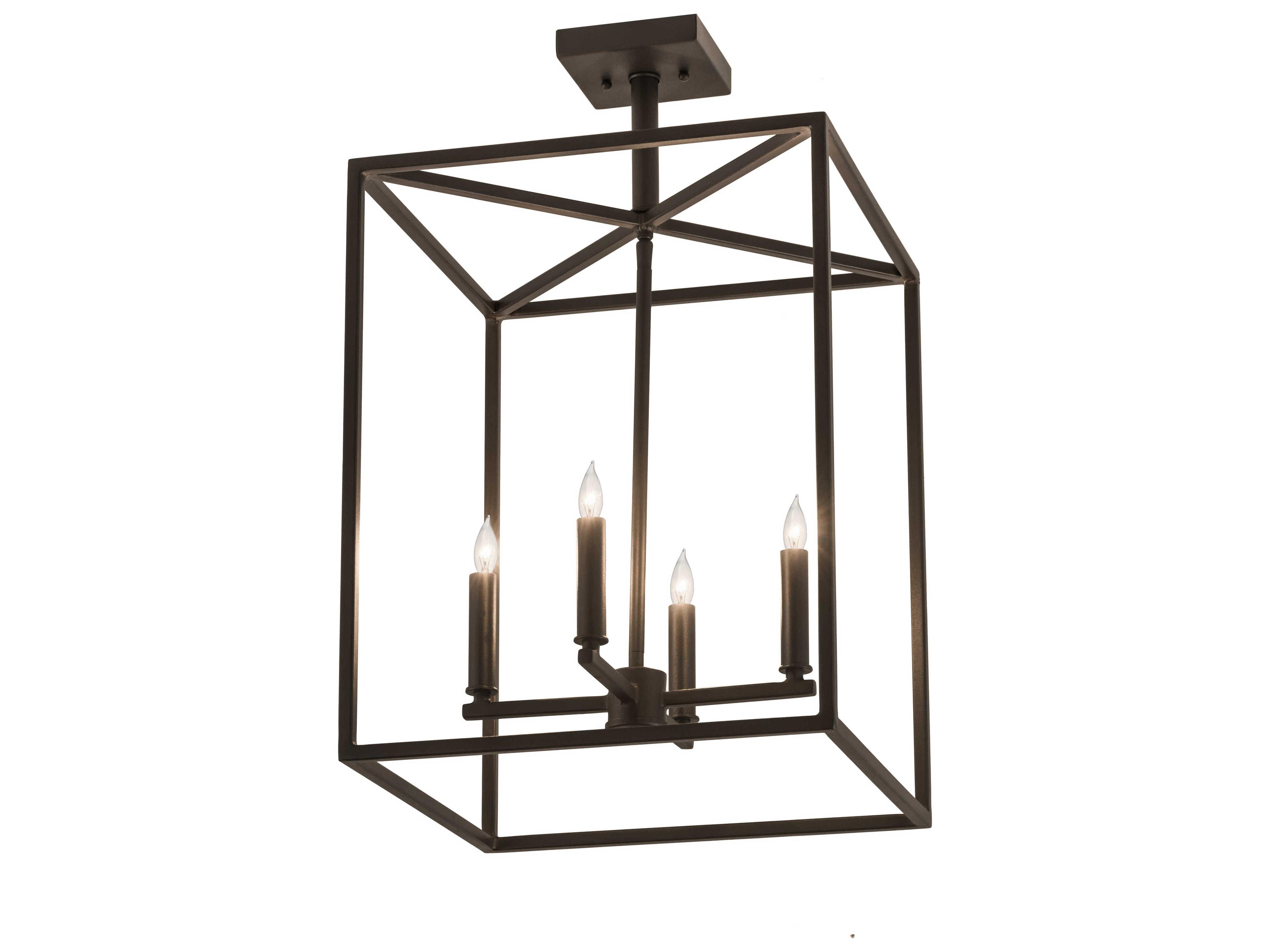 Kitzi Box 4-Light Black Glass Candelabra Geometric Chandelier