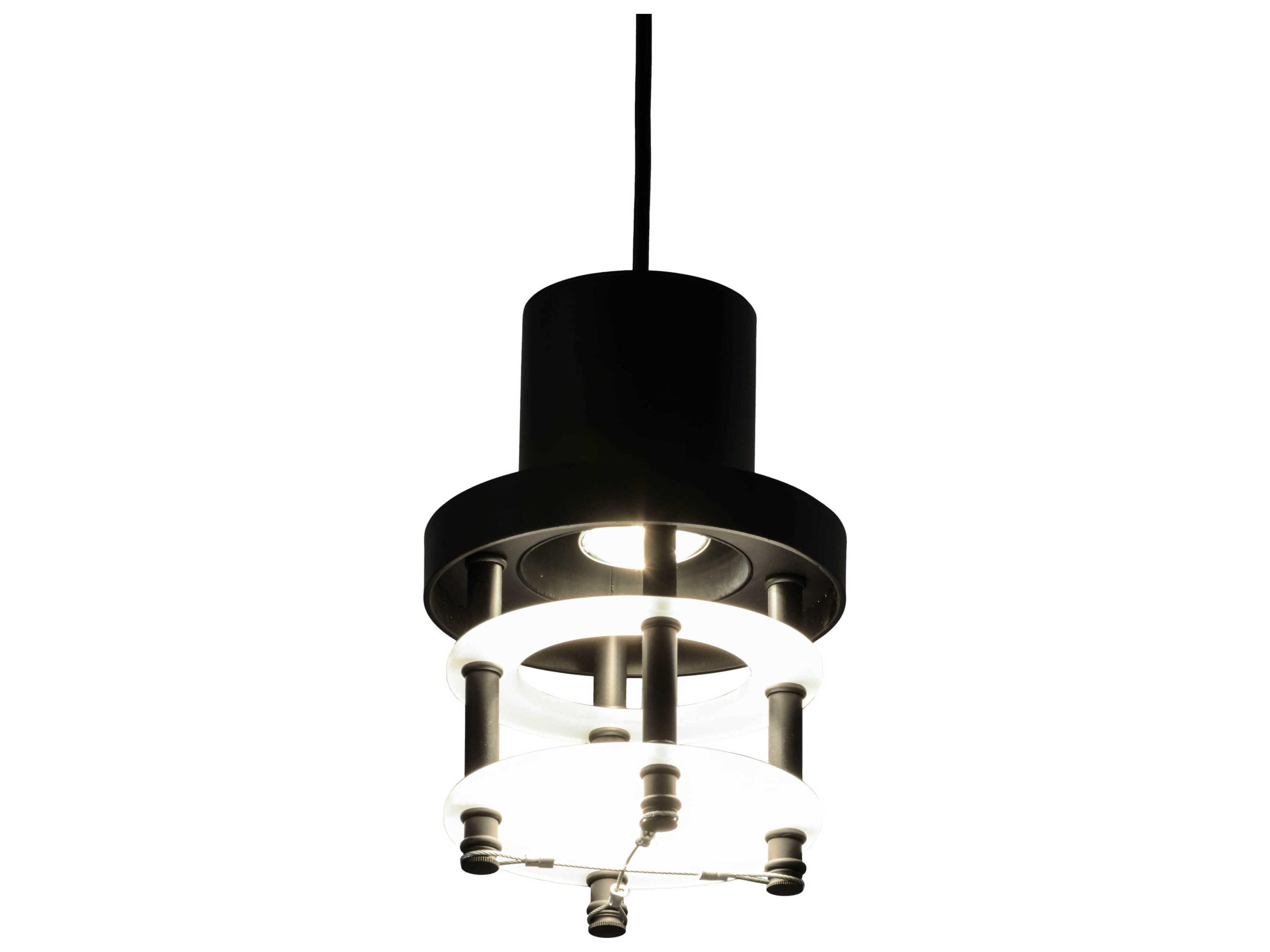 1-Light Black Glass Mini Pendant