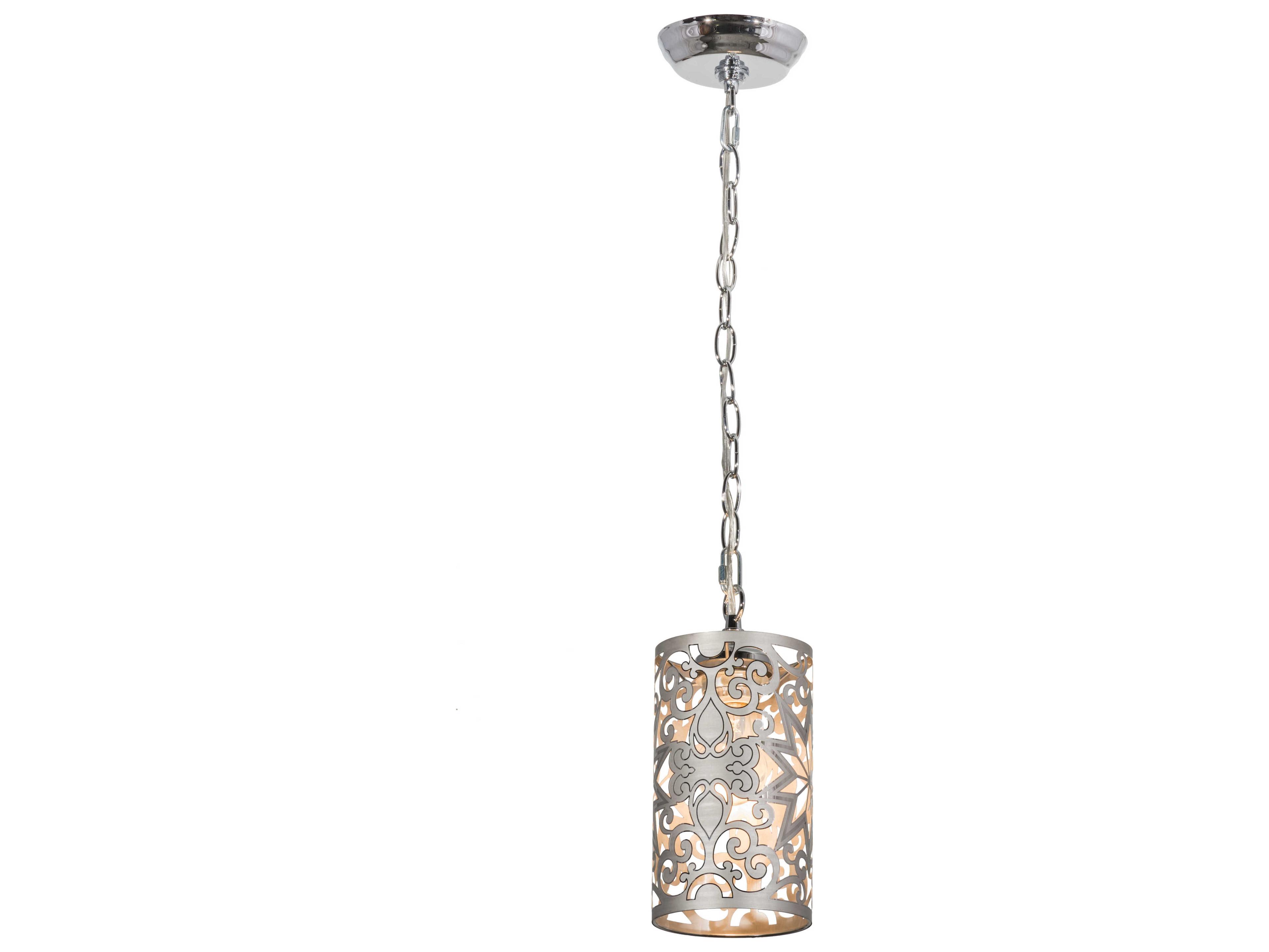 1-Light Chrome Cylinder Mini Pendant