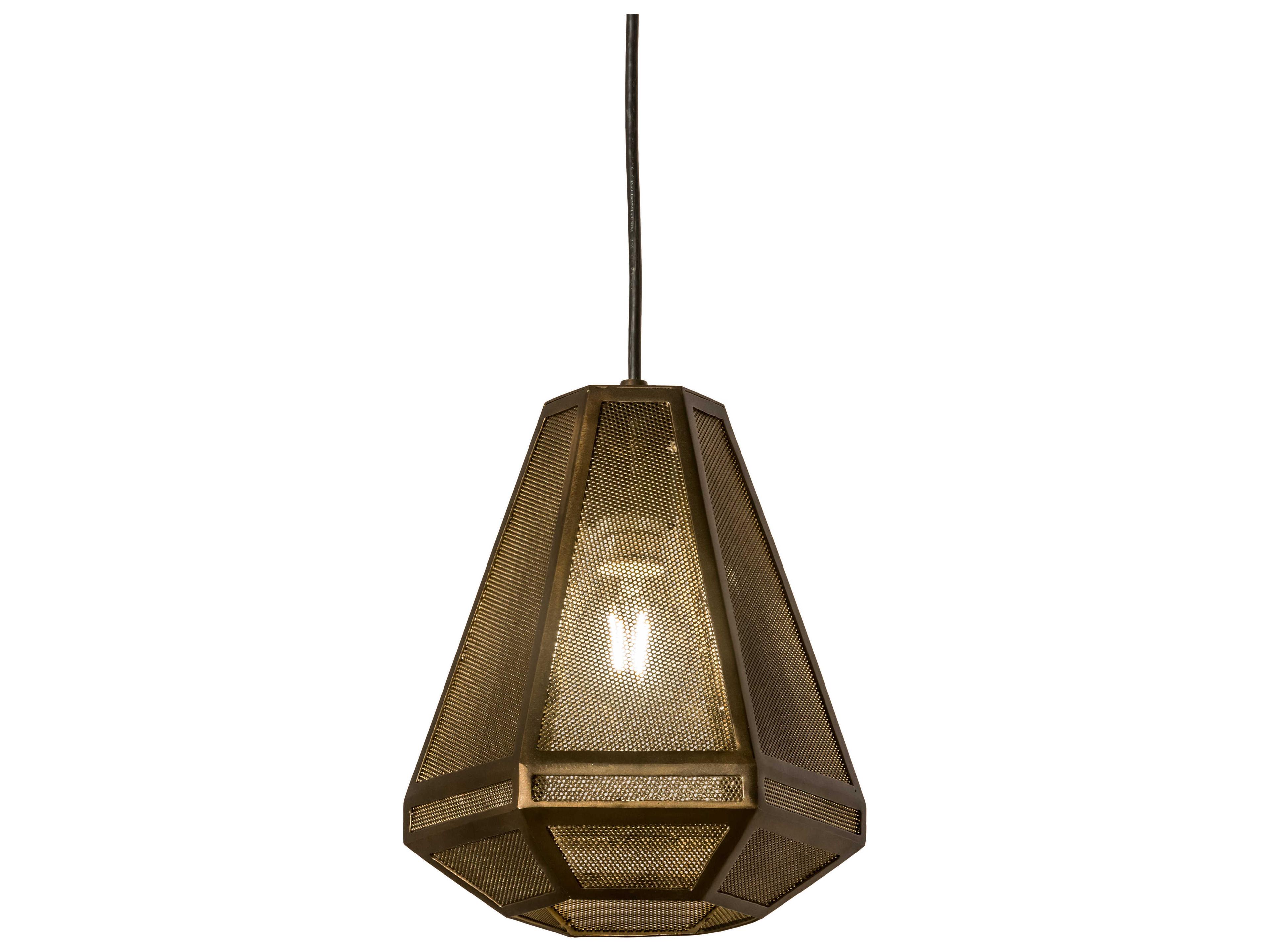 1-Light Copper Glass Lantern Mini Pendant