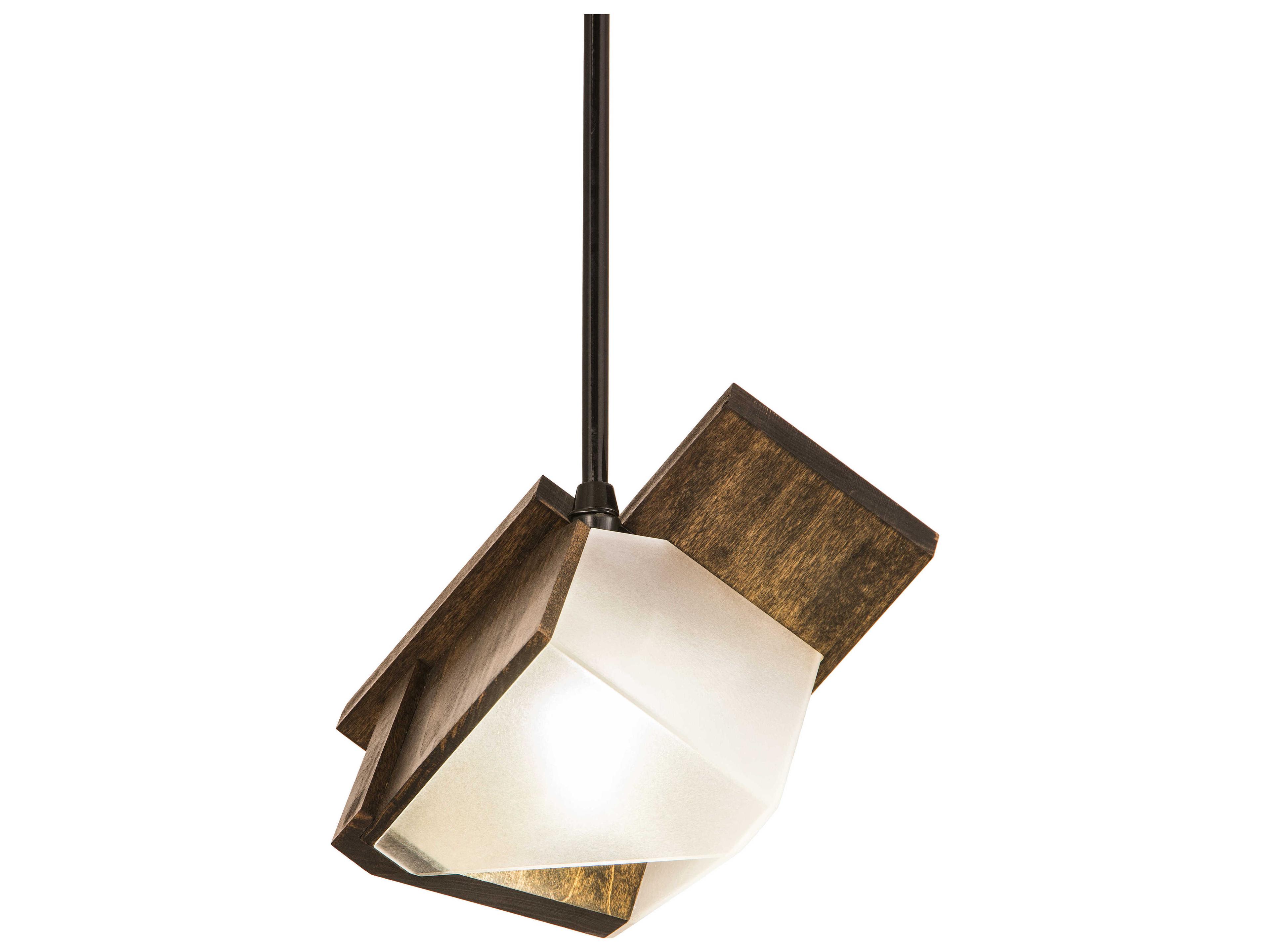 1-Light Black Glass Mini Pendant