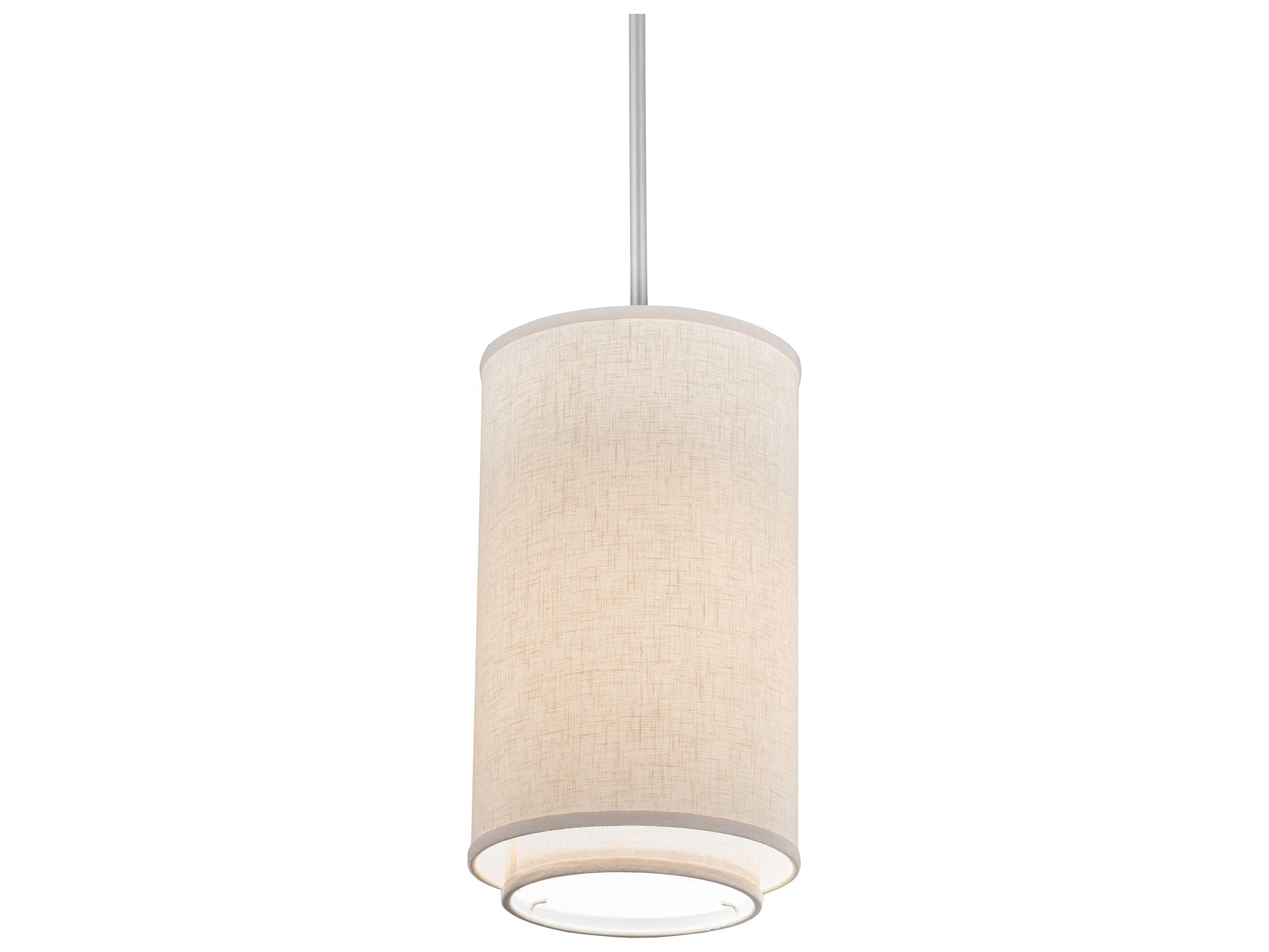 Meyda 1-Light Nickel Glass Cylinder Mini Pendant