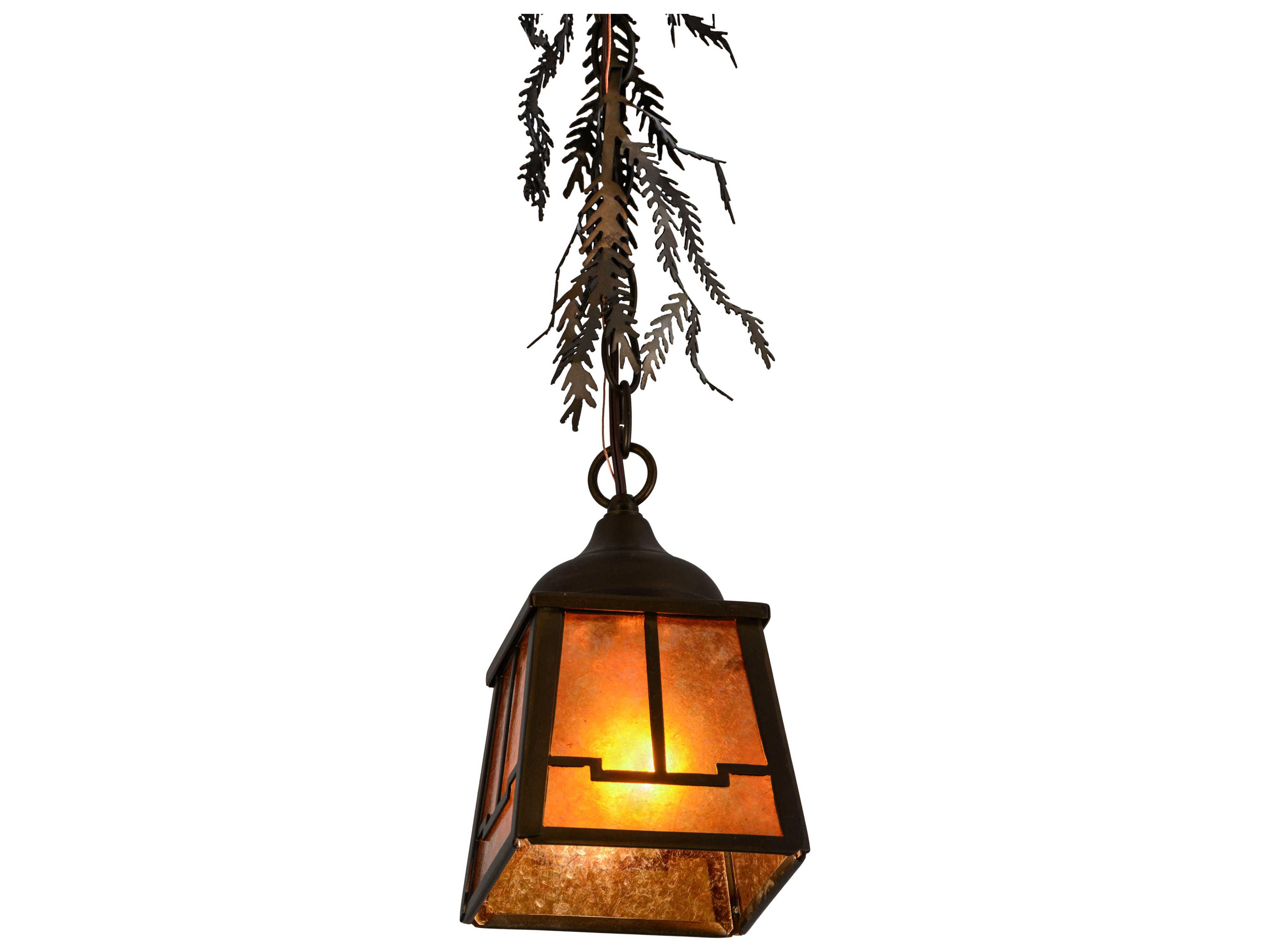 Pine Branch Valley View 1-Light Copper Glass Mini Pendant