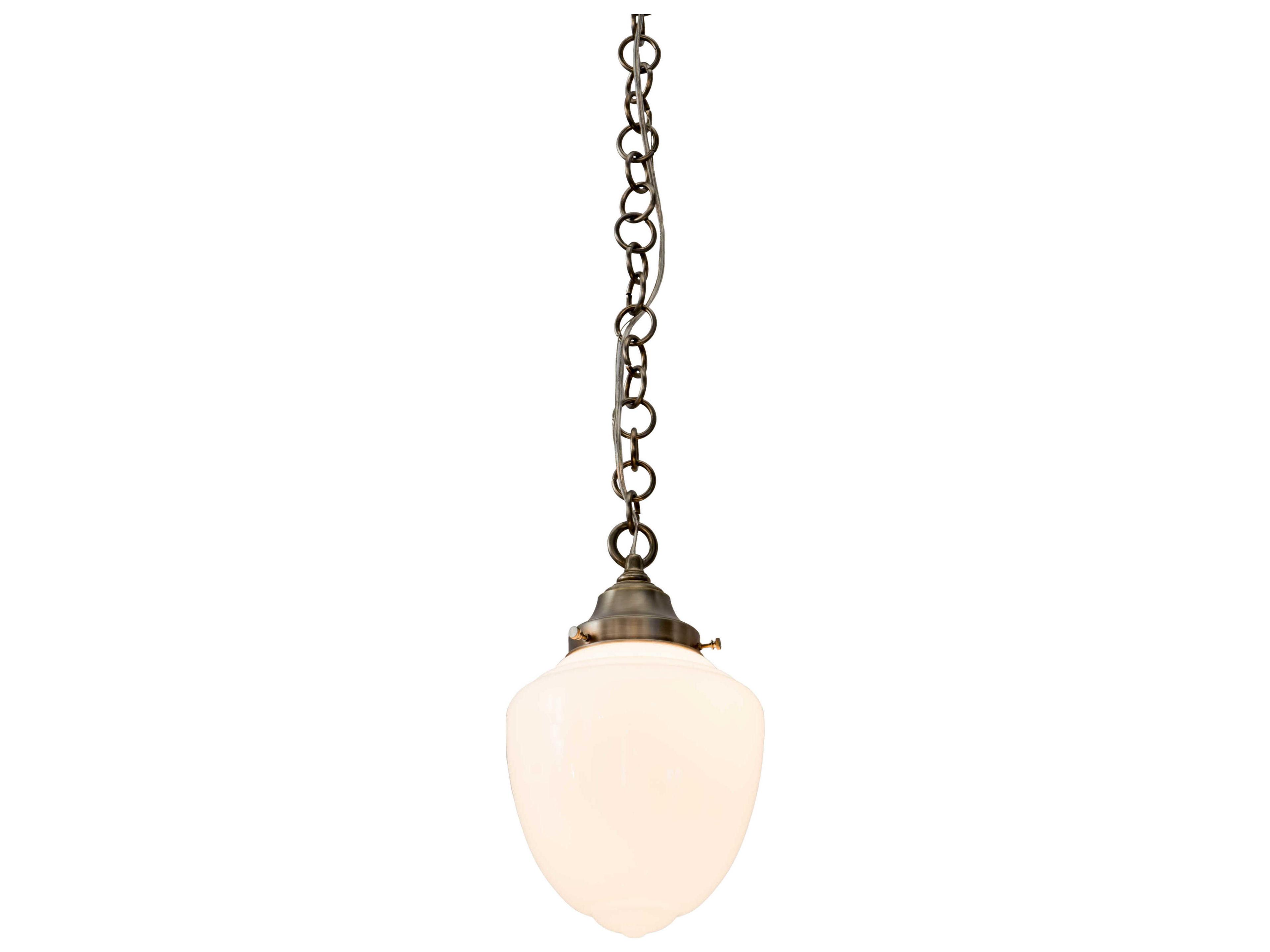 1-Light Nickel Glass Mini Pendant